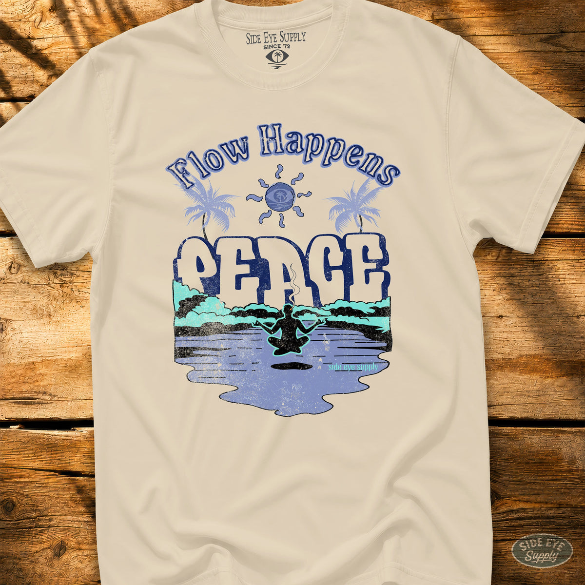 Flow Happens Tee Natural / S - by Side Eye Supply - Surf Beach Life Apparel