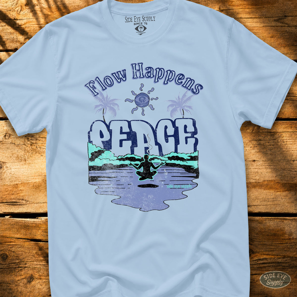 Flow Happens Tee Light Blue / S - by Side Eye Supply - Surf Beach Life Apparel