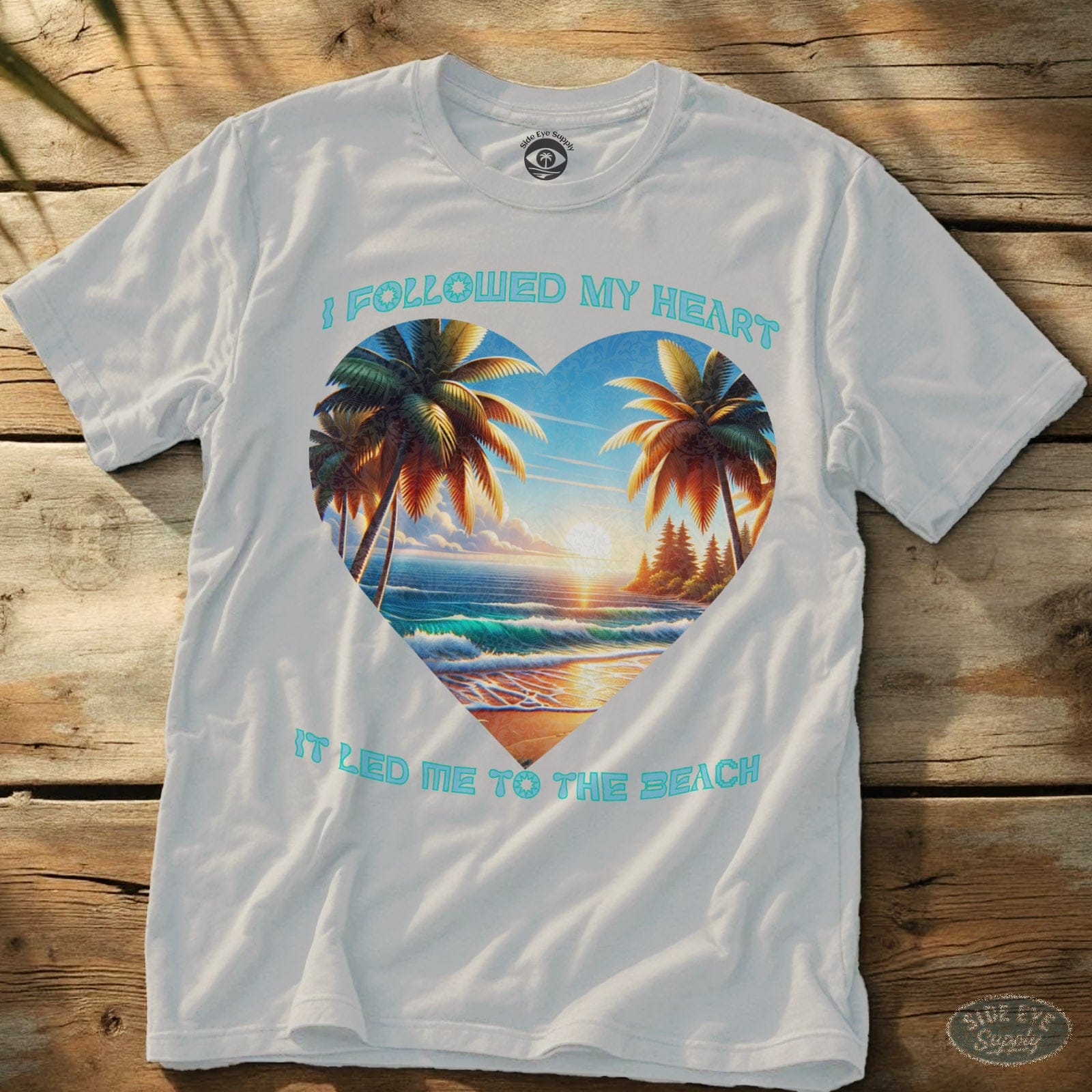 Followed My Heart Tee White / S - by Side Eye Supply - Surf Beach Life Apparel