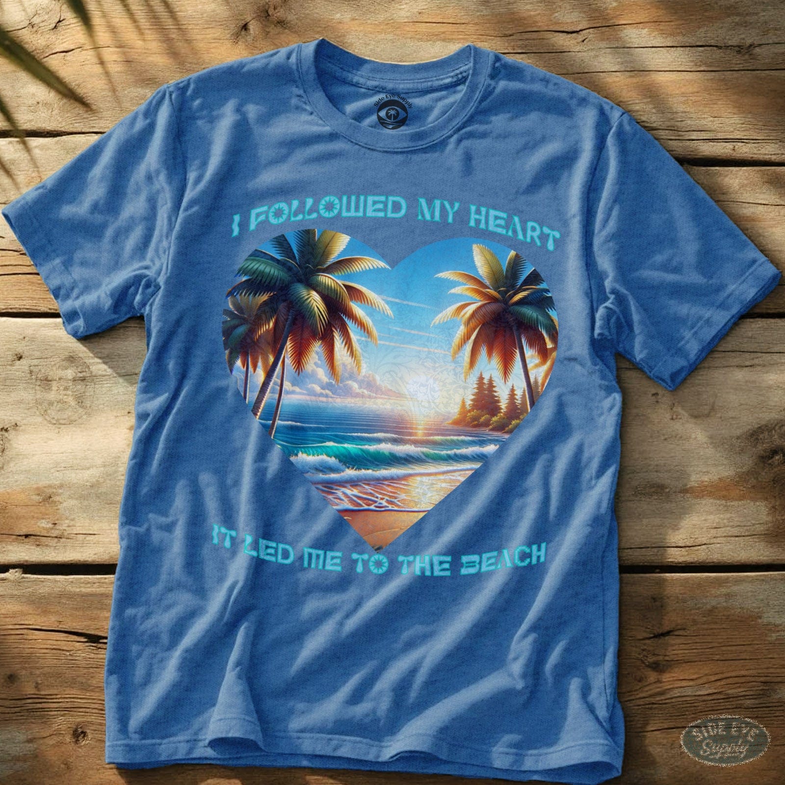 Followed My Heart Tee Heather Royal / S - by Side Eye Supply - Surf Beach Life Apparel