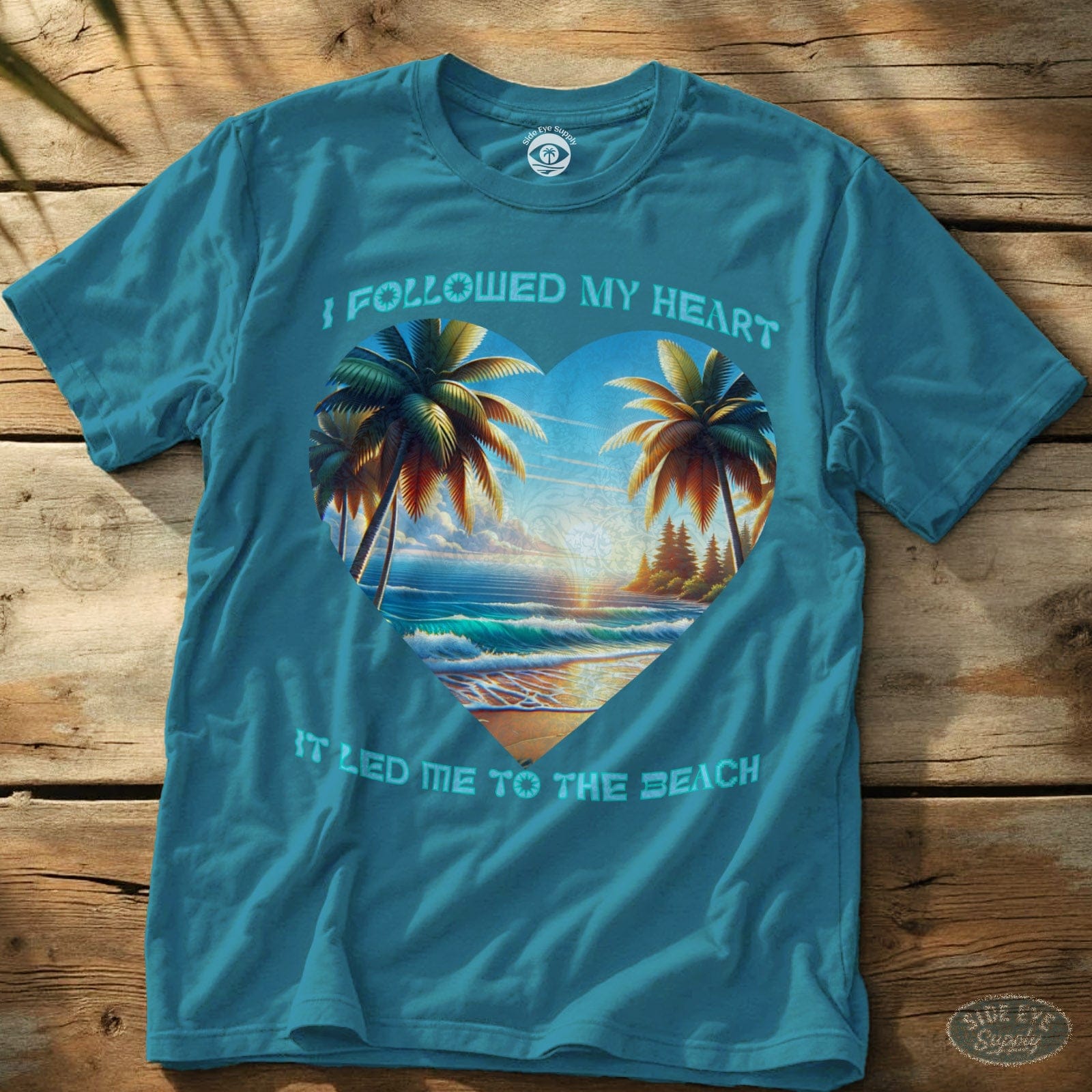 Followed My Heart Tee Sapphire / S - by Side Eye Supply - Surf Beach Life Apparel