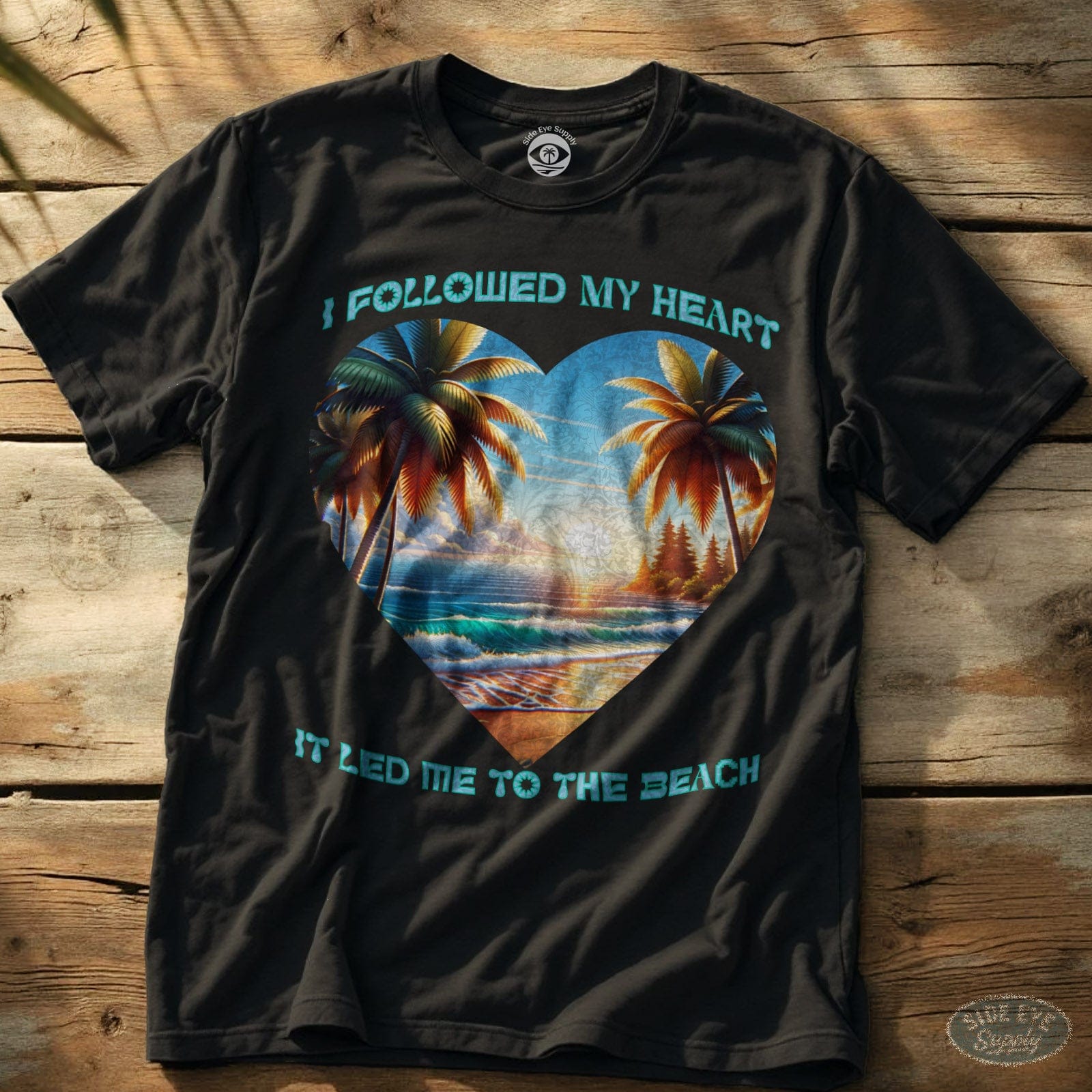 Followed My Heart Tee Black / S - by Side Eye Supply - Surf Beach Life Apparel