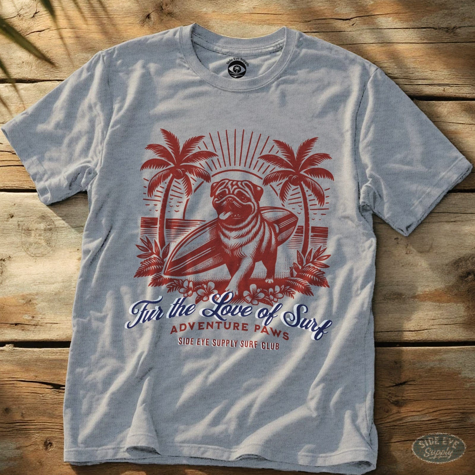 Fur The Love of Surf Tee Sport Grey / S - by Side Eye Supply - Surf Beach Life Apparel