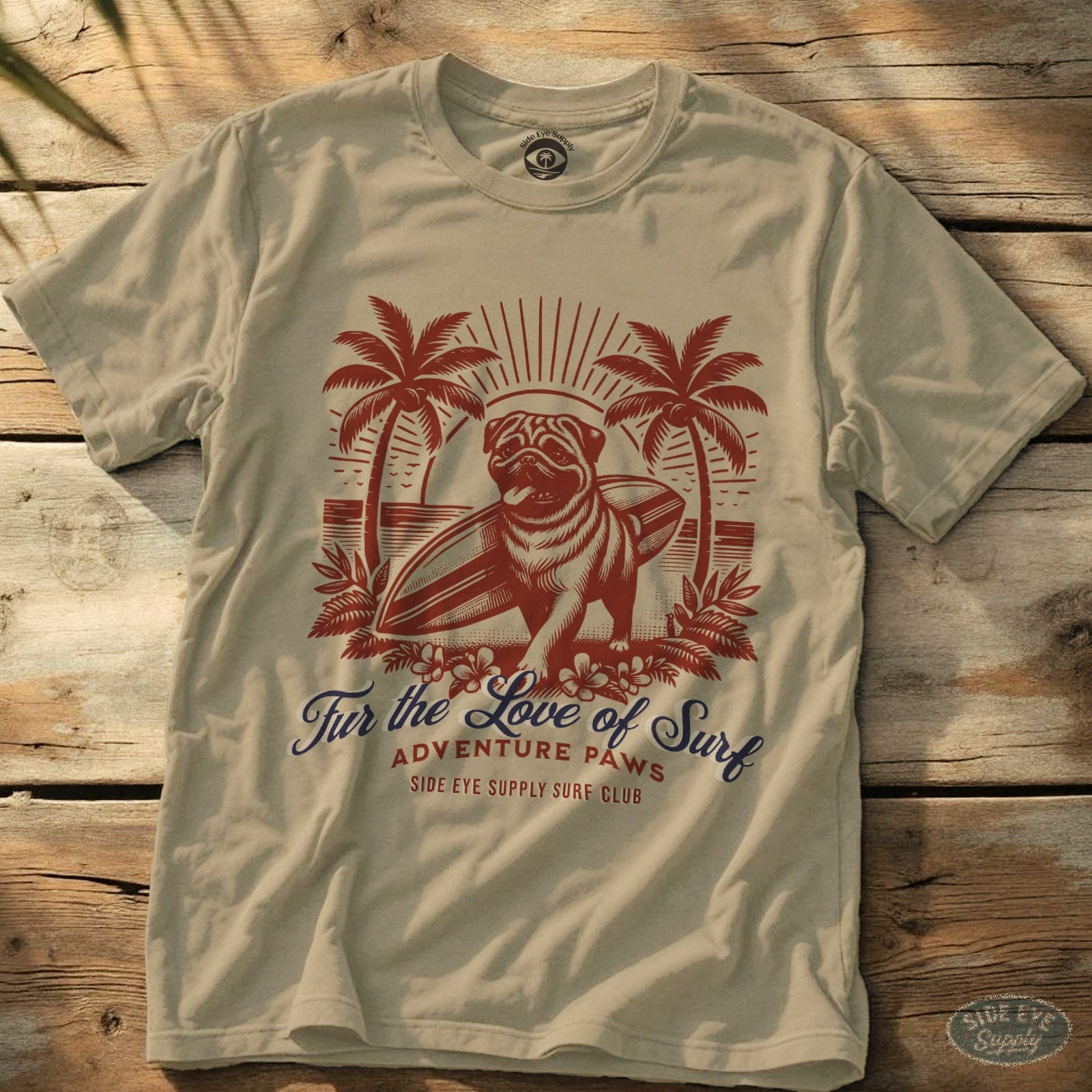 Fur The Love of Surf Tee Sand / S - by Side Eye Supply - Surf Beach Life Apparel