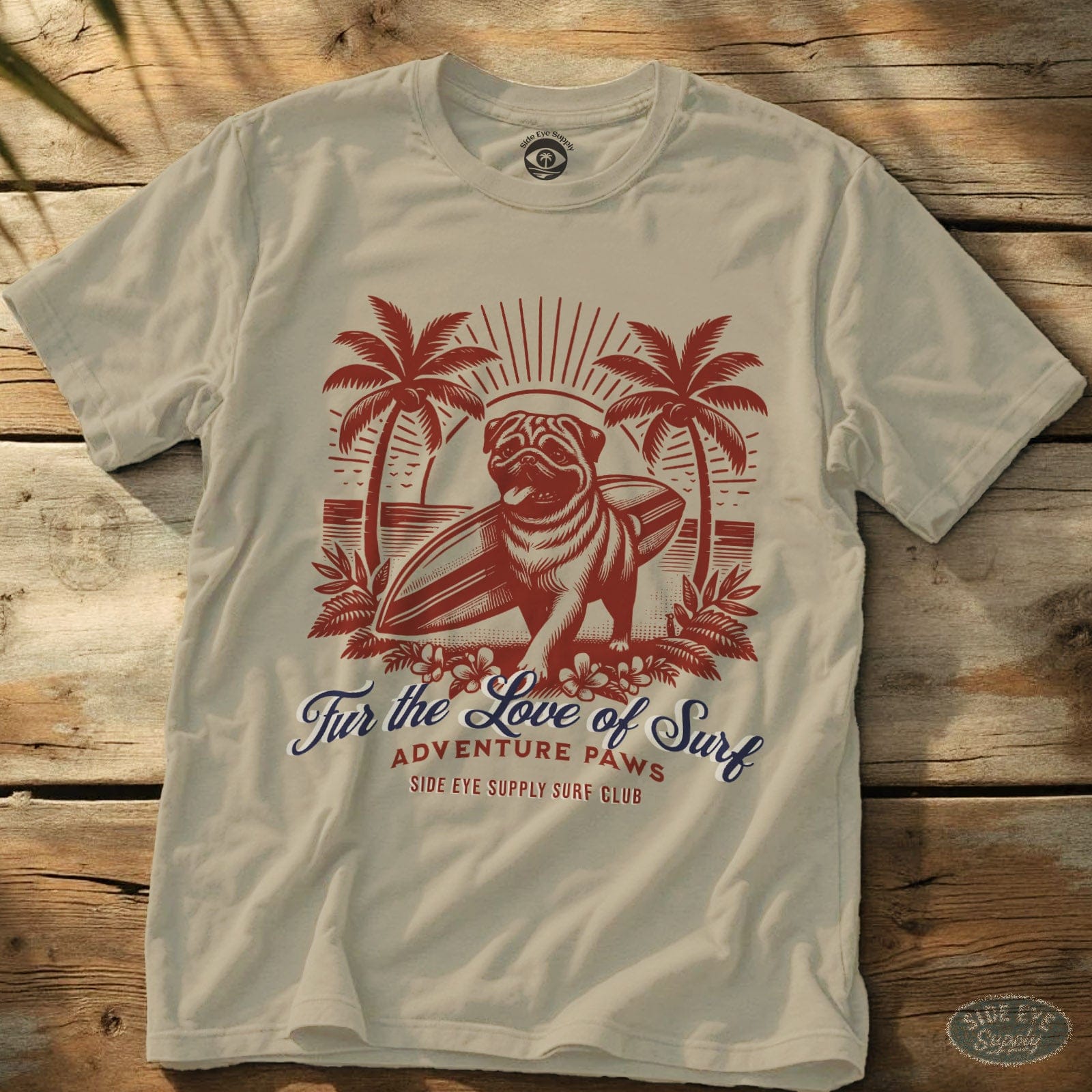 Fur The Love of Surf Tee Natural / S - by Side Eye Supply - Surf Beach Life Apparel