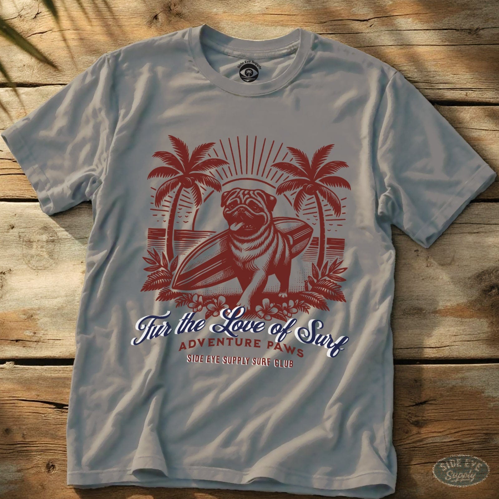 Fur The Love of Surf Tee Ice Grey / S - by Side Eye Supply - Surf Beach Life Apparel