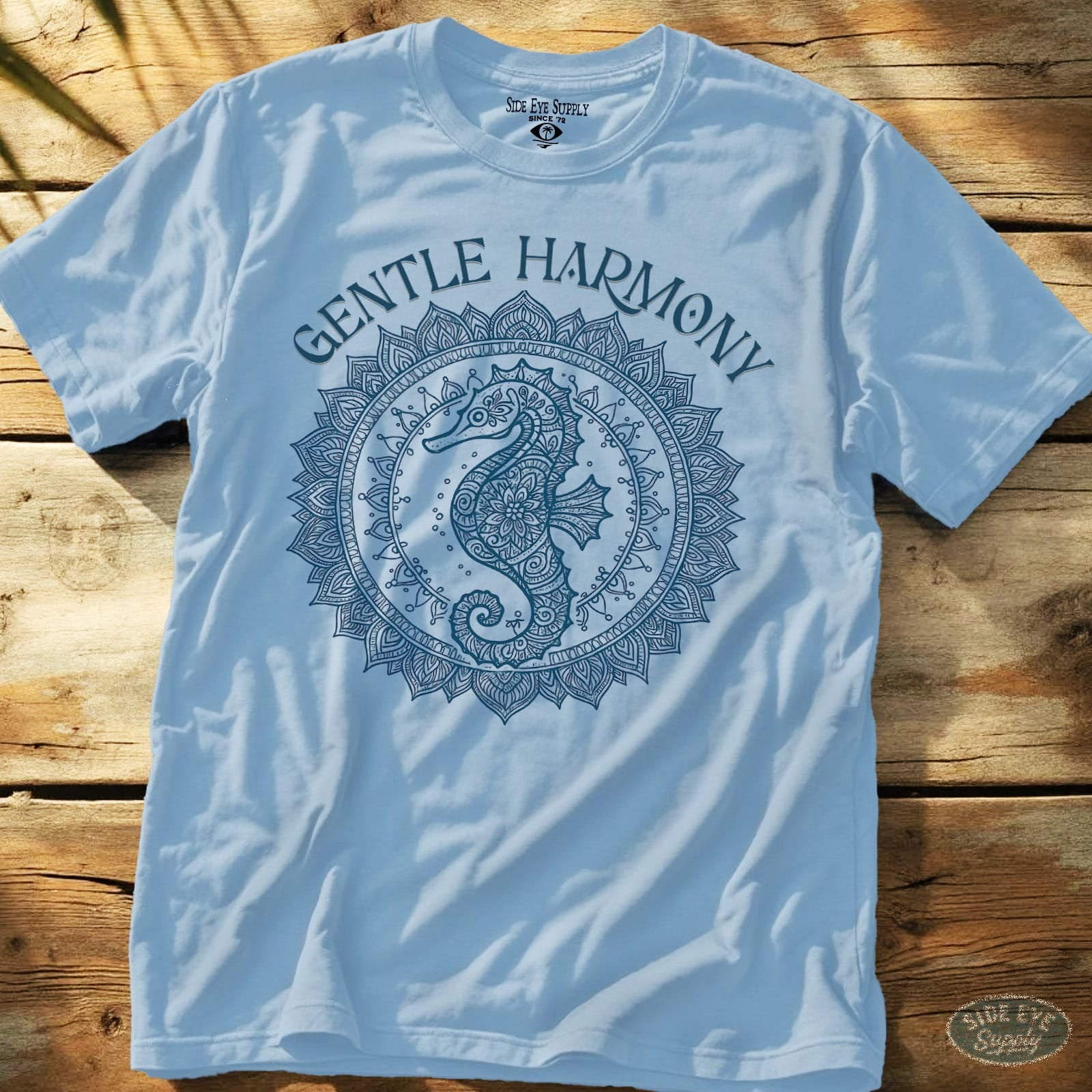 Gentle Harmony Tee Light Blue / S - by Side Eye Supply - Surf Beach Life Apparel