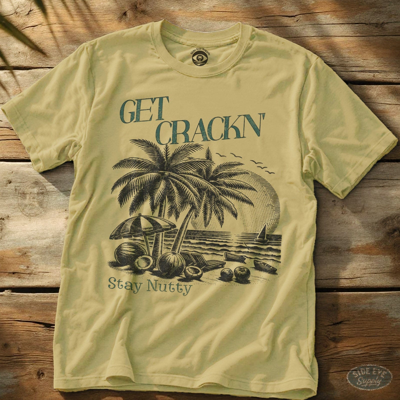 Get Crackn' Tee Cornsilk / S - by Side Eye Supply - Surf Beach Life Apparel