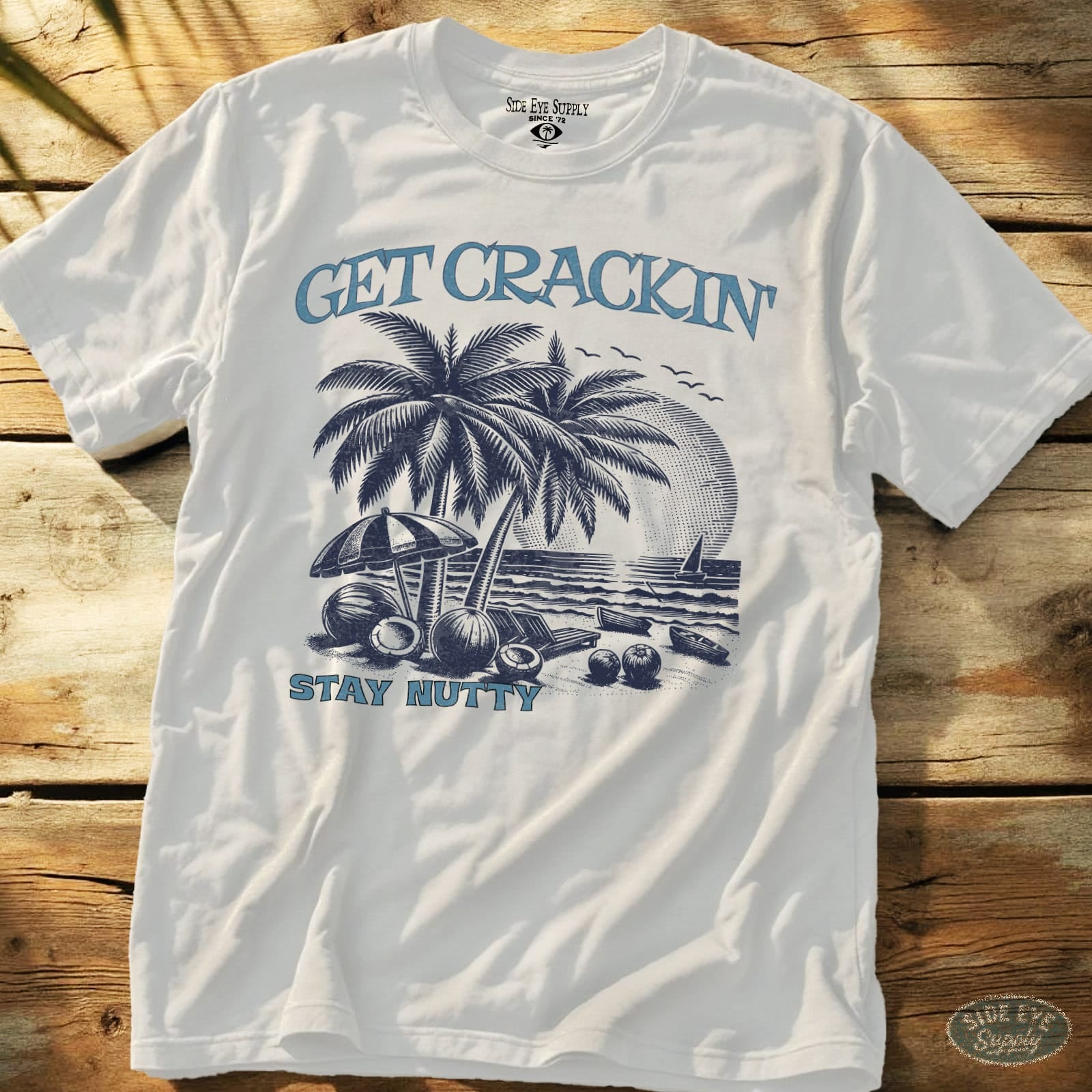 Get Crackn' Tee White / S - by Side Eye Supply - Surf Beach Life Apparel