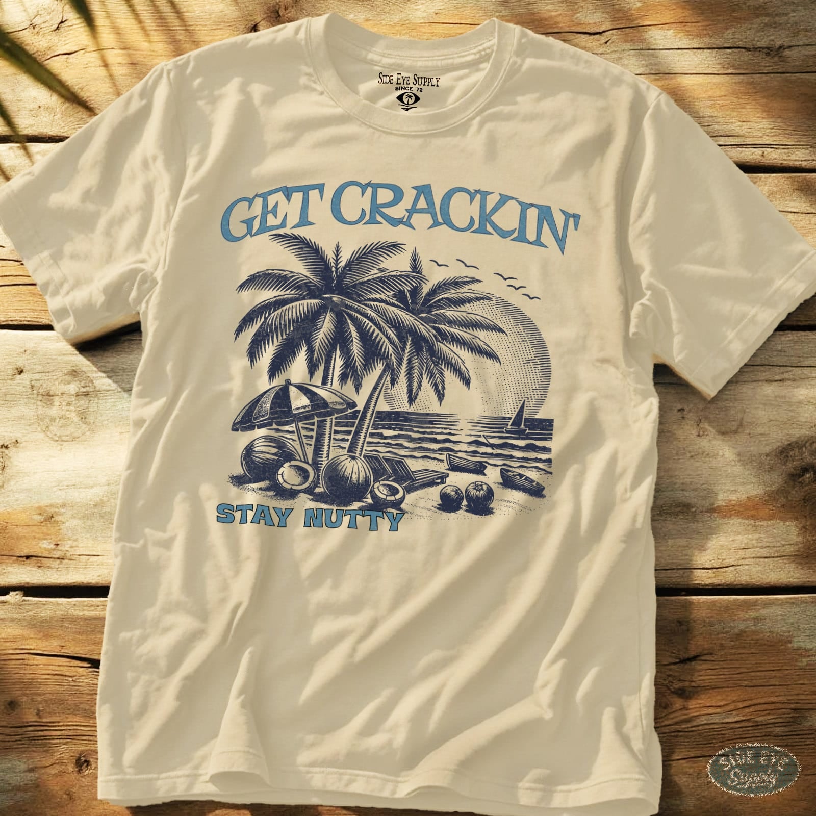 Get Crackn' Tee Natural / S - by Side Eye Supply - Surf Beach Life Apparel