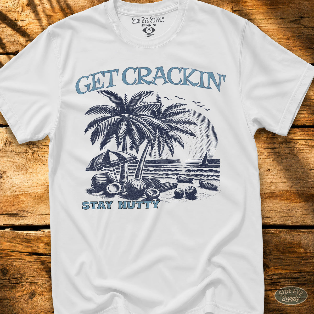 Get Crackn' Tee White / S - by Side Eye Supply - Surf Beach Life Apparel