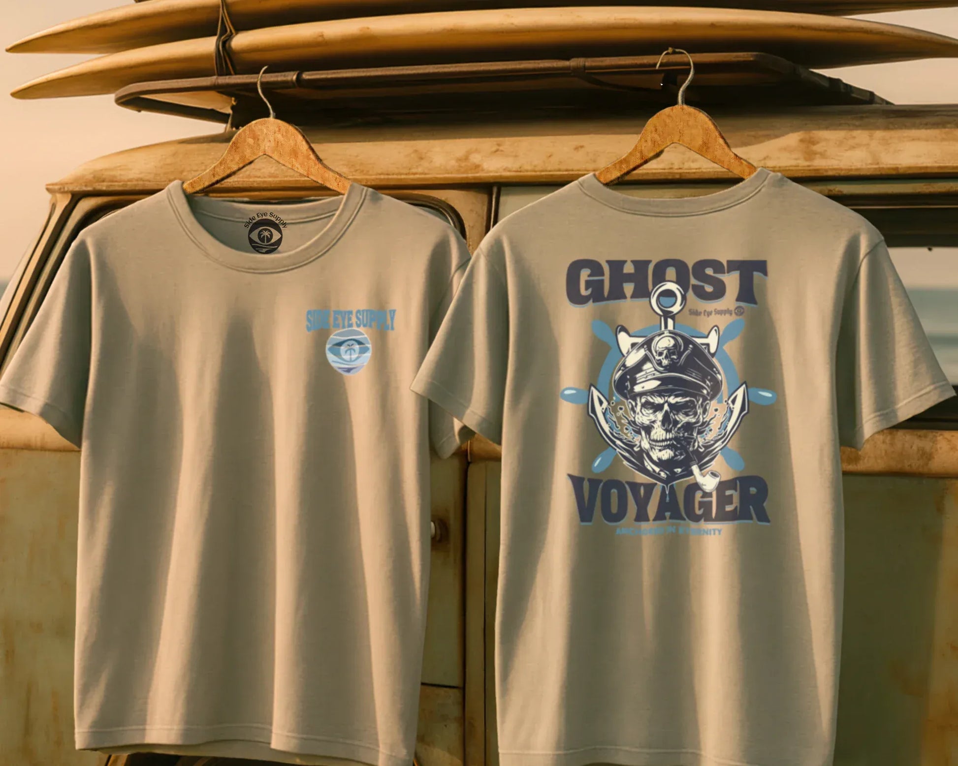 Ghost Voyager Tee Sand / S - by Side Eye Supply - Surf Beach Life Apparel