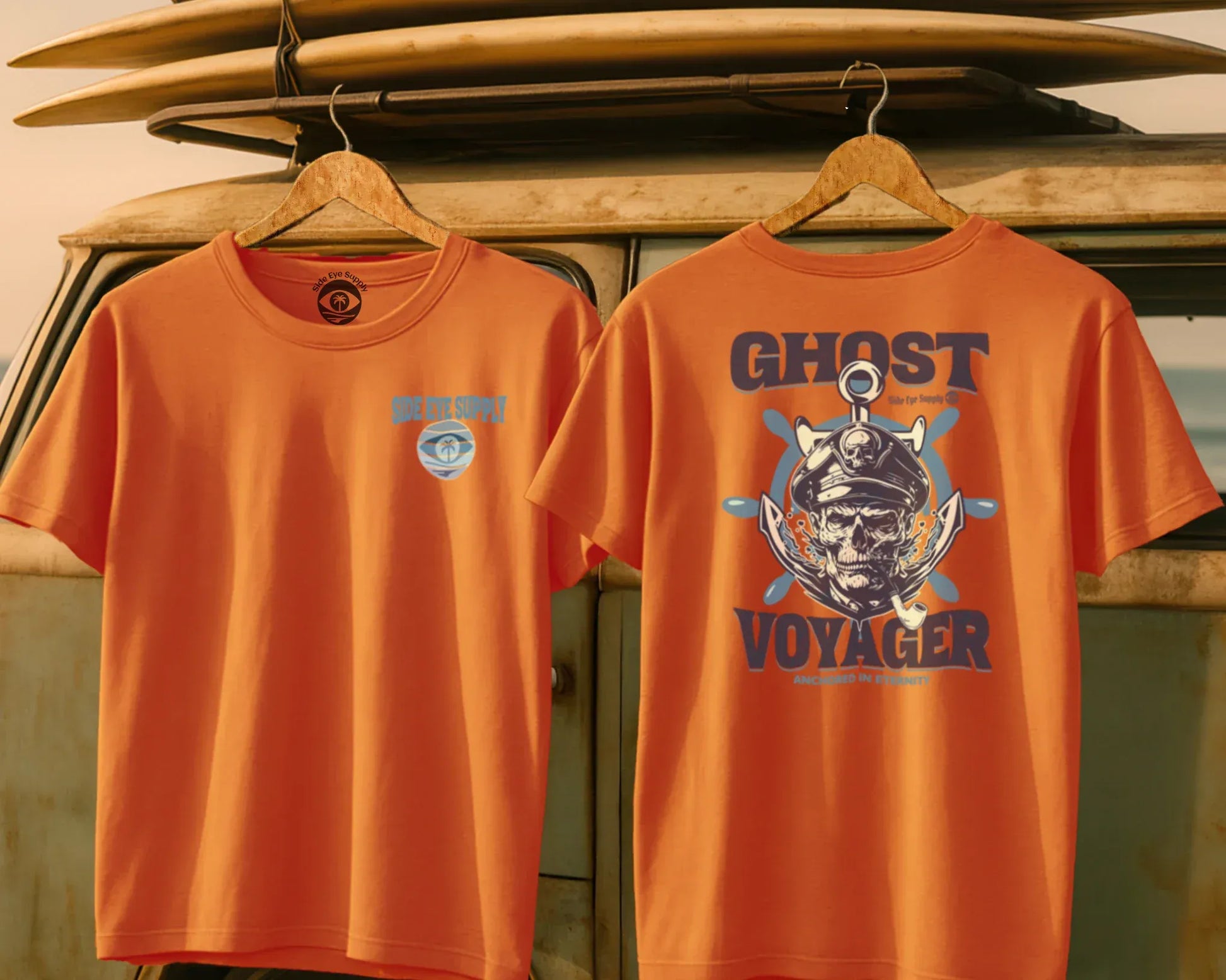 Ghost Voyager Tee Orange / S - by Side Eye Supply - Surf Beach Life Apparel