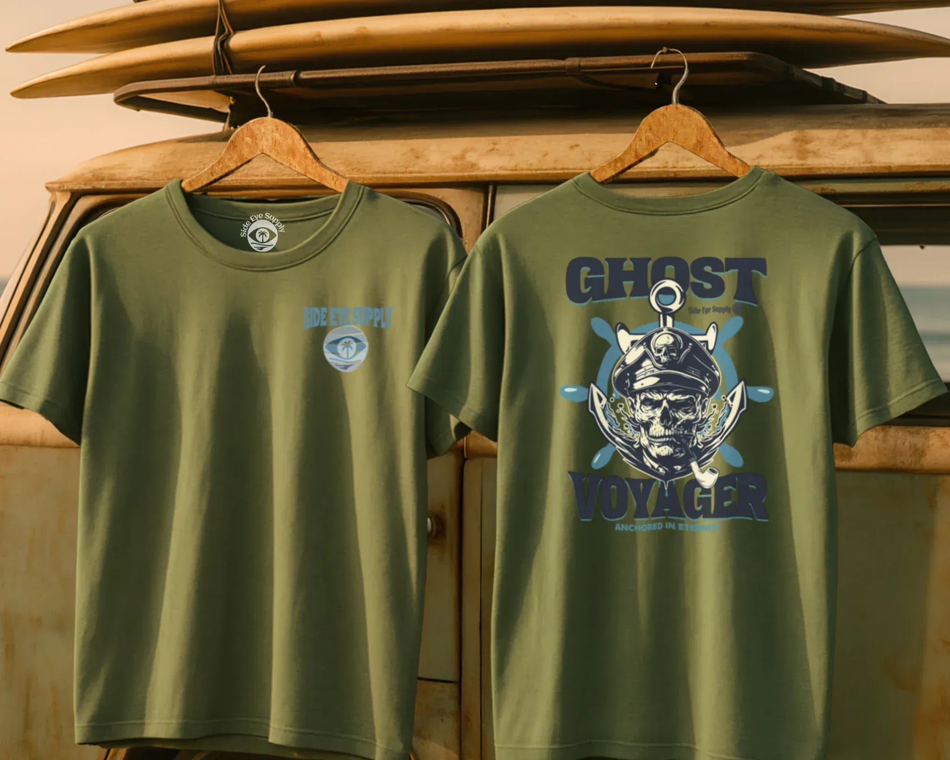 Ghost Voyager Tee Military Green / S - by Side Eye Supply - Surf Beach Life Apparel