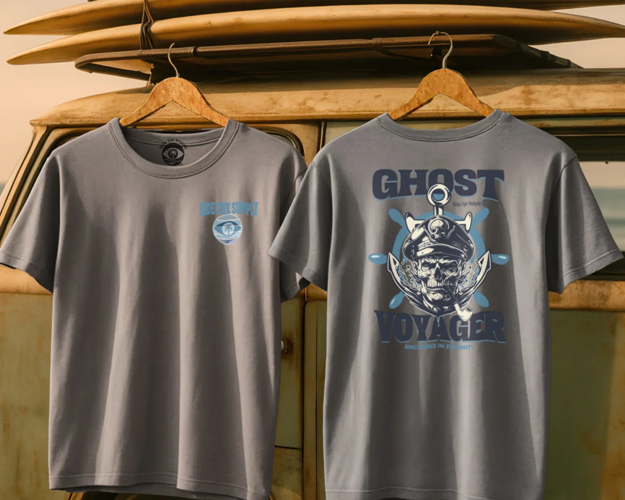 Ghost Voyager Tee Ice Grey / S - by Side Eye Supply - Surf Beach Life Apparel