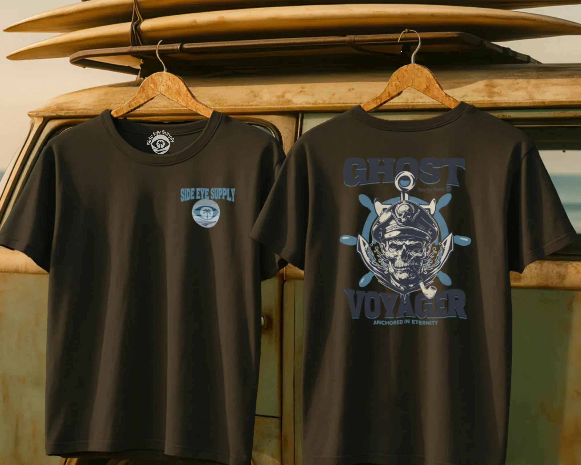 Ghost Voyager Tee Charcoal / S - by Side Eye Supply - Surf Beach Life Apparel