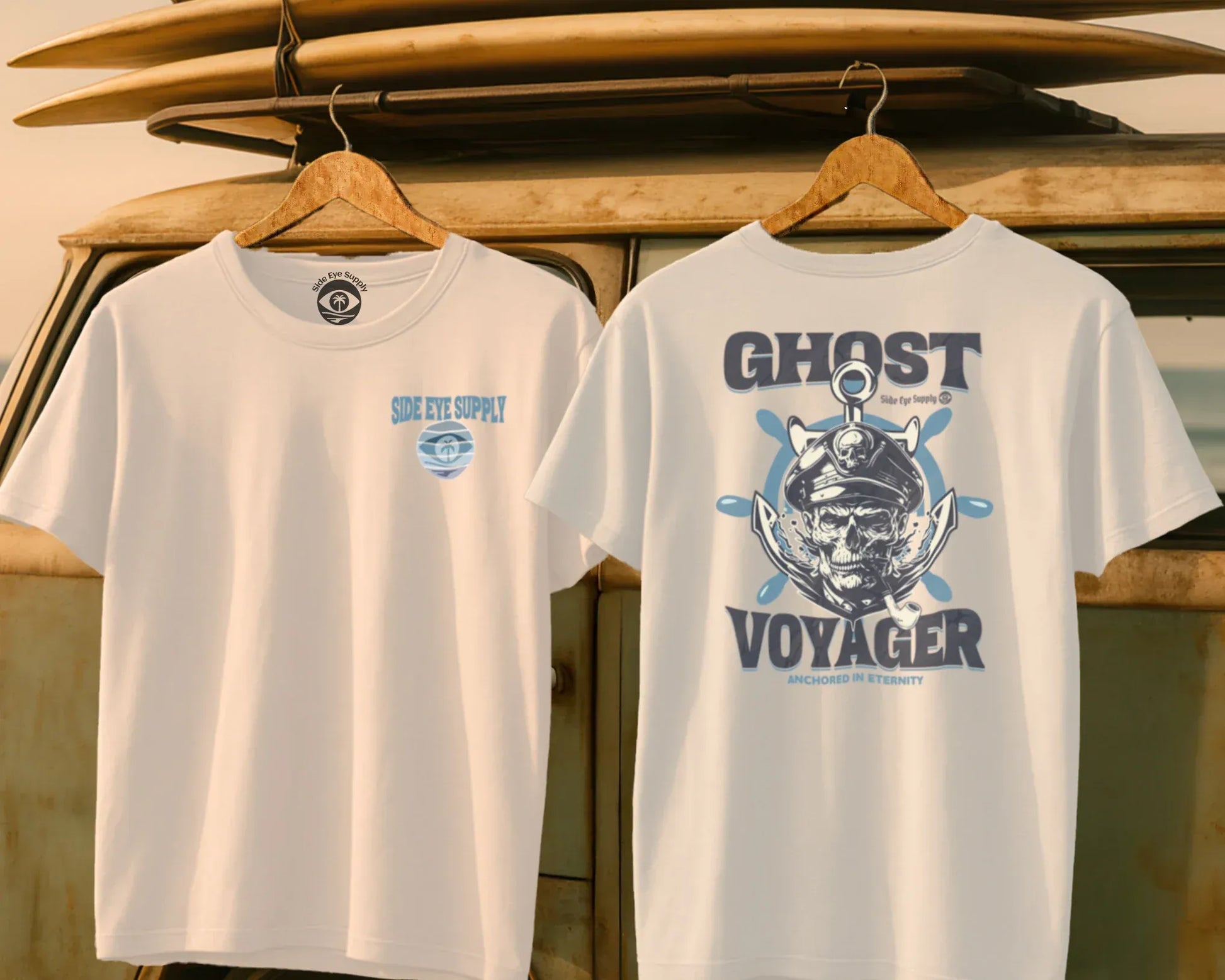 Ghost Voyager Tee White / S - by Side Eye Supply - Surf Beach Life Apparel