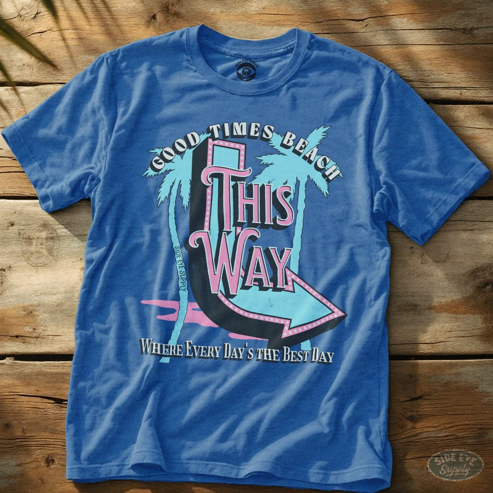 Good Times Beach Tee Heather Royal / S - by Side Eye Supply - Surf Beach Life Apparel