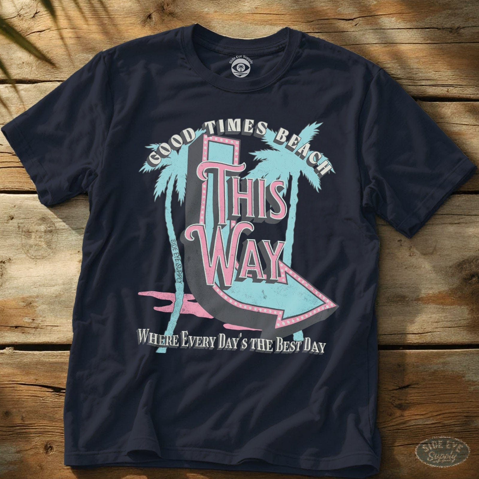 Good Times Beach Tee Navy / S - by Side Eye Supply - Surf Beach Life Apparel