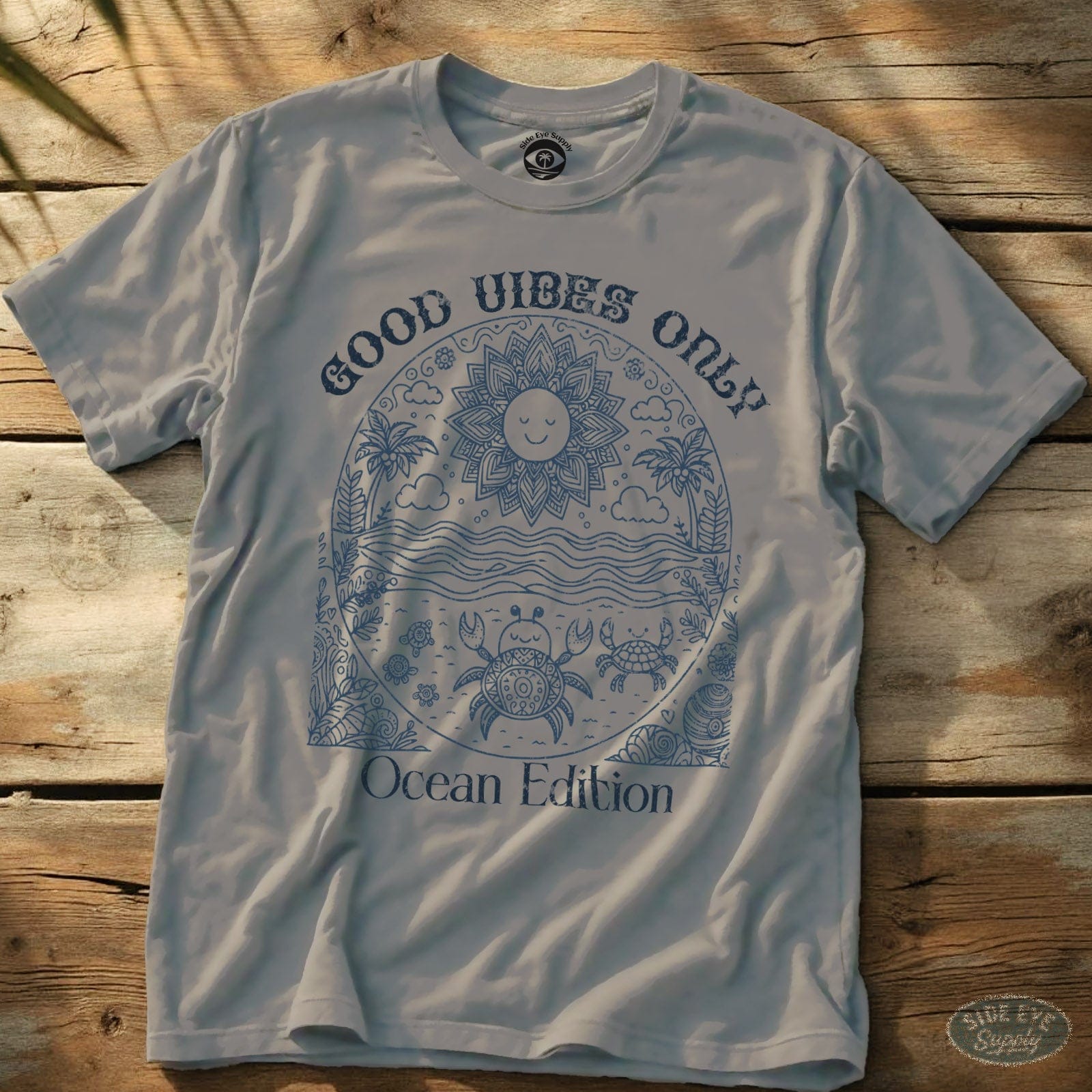 Good Vibes Only Tee Ice Grey / S - by Side Eye Supply - Surf Beach Life Apparel
