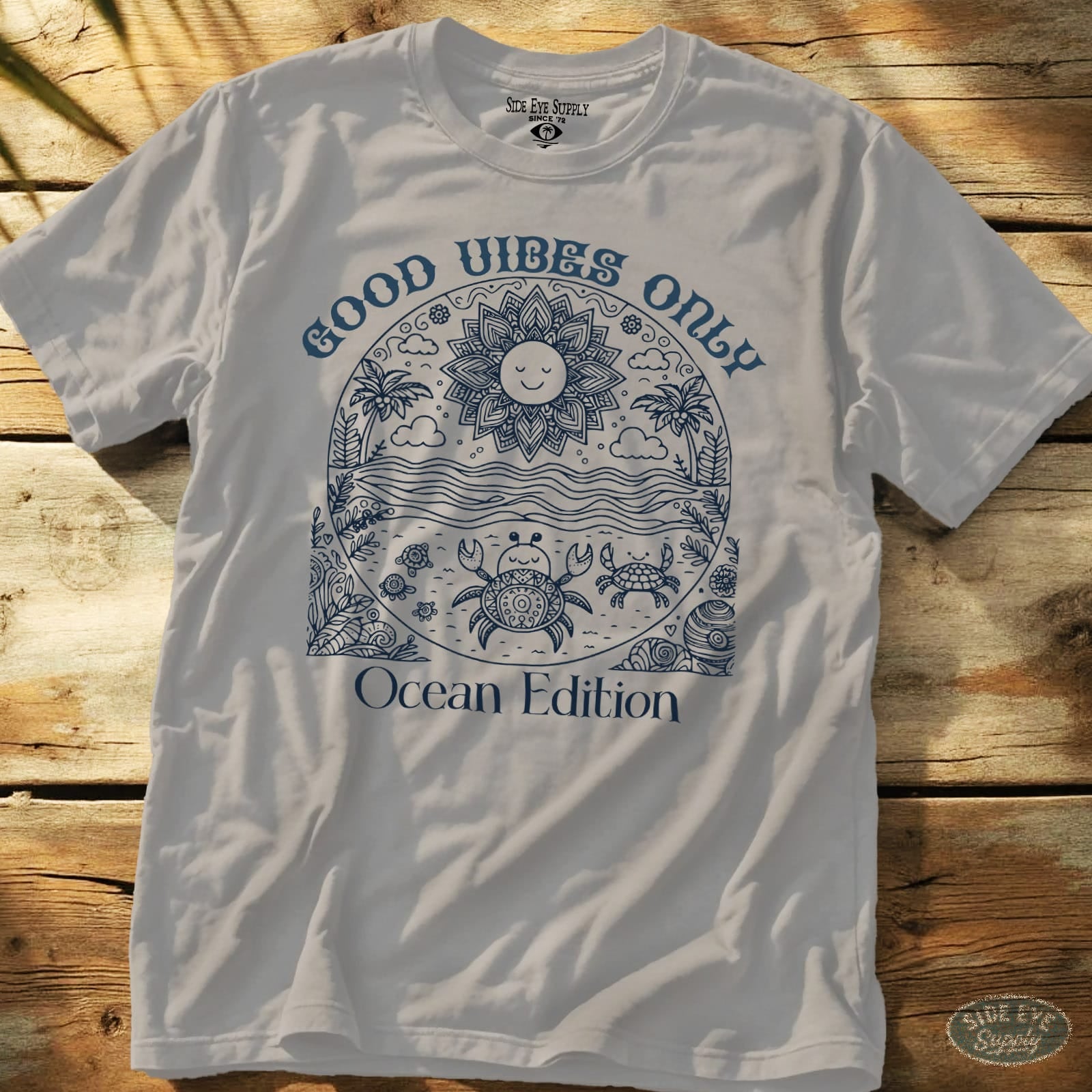Good Vibes Only Tee Ice Grey / S - by Side Eye Supply - Surf Beach Life Apparel