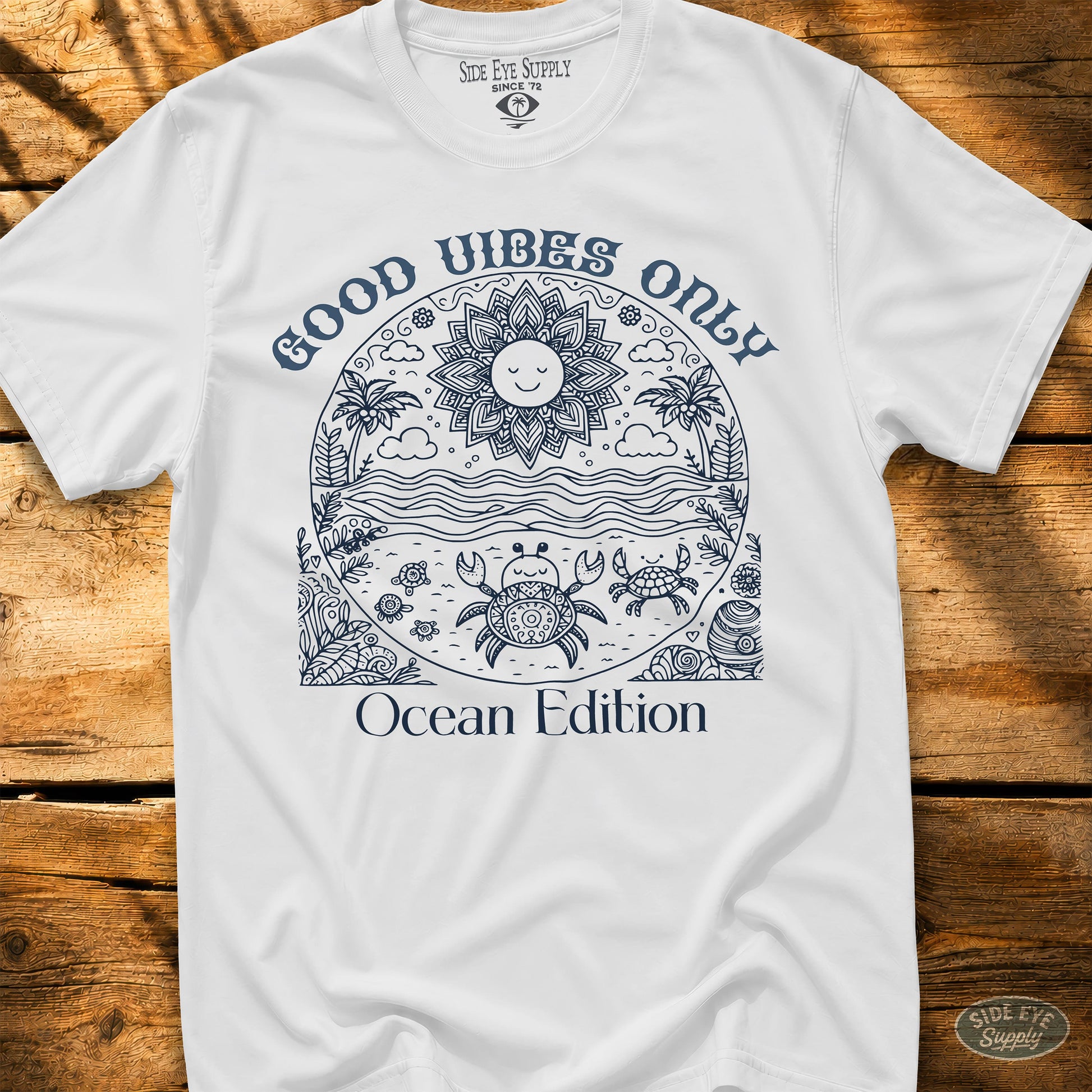 Good Vibes Only Tee White / S - by Side Eye Supply - Surf Beach Life Apparel