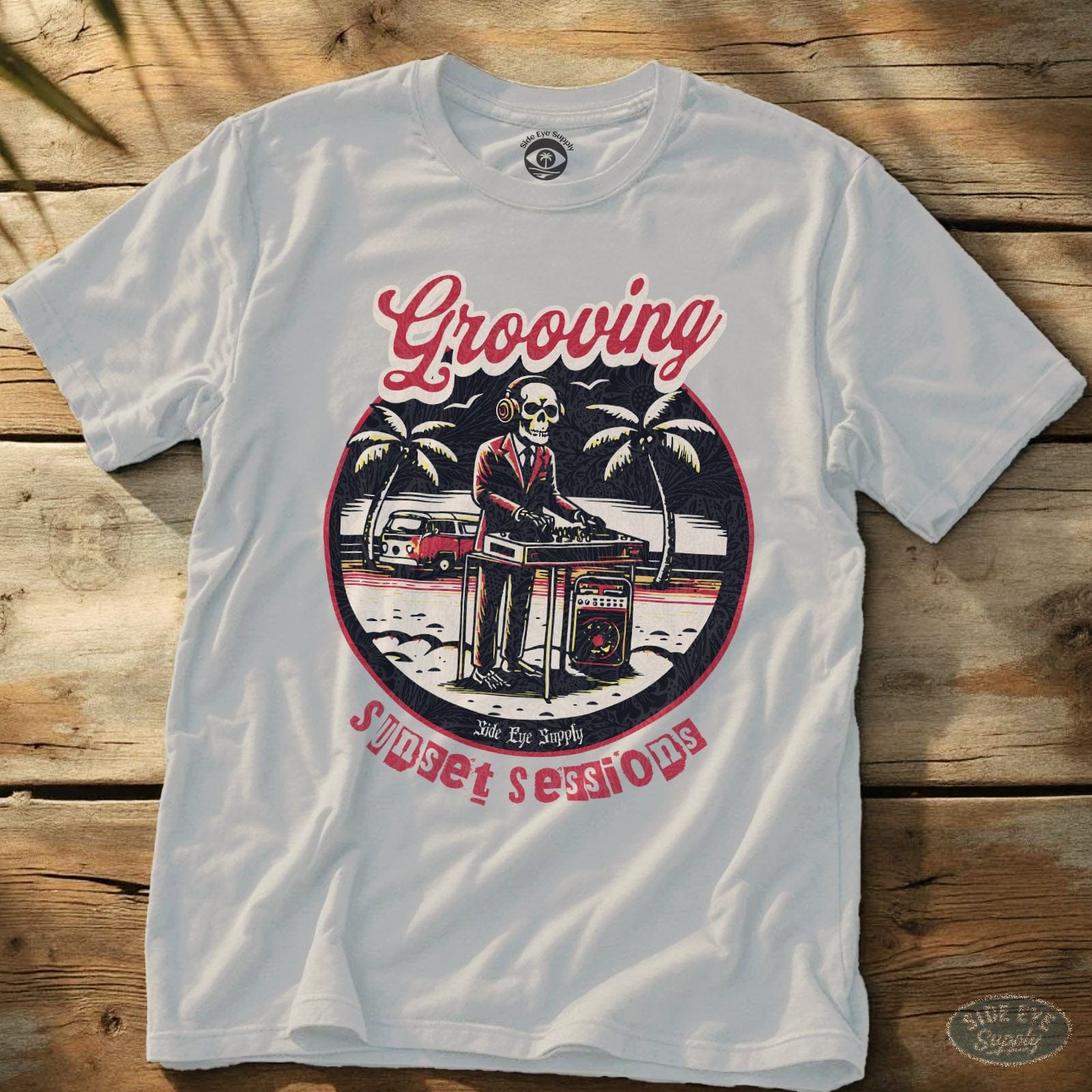 Grooving - Retro Red Tee White / S - by Side Eye Supply - Surf Beach Life Apparel