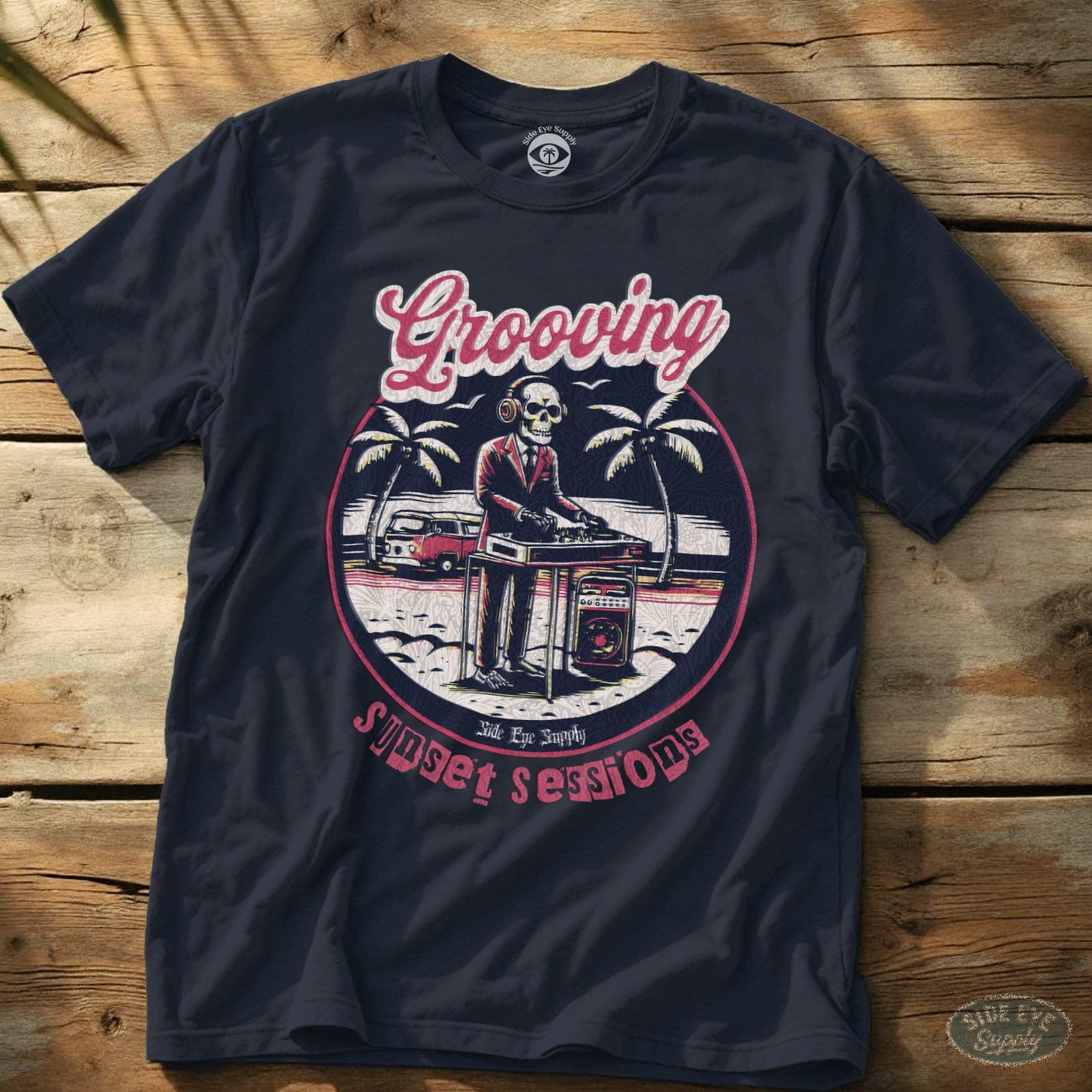 Grooving - Retro Red Tee Navy / S - by Side Eye Supply - Surf Beach Life Apparel