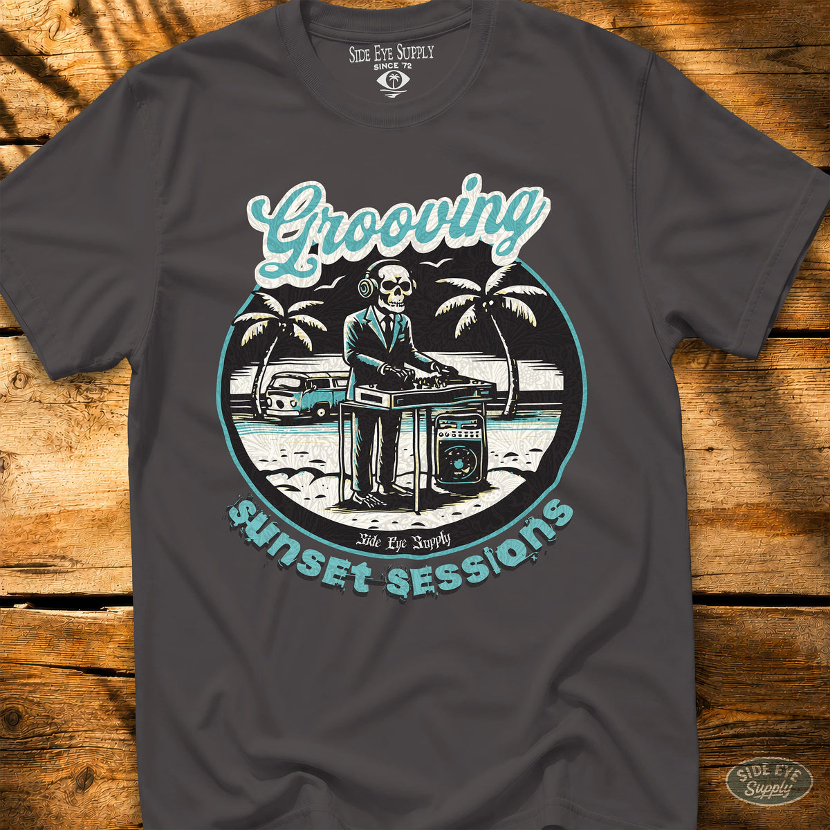 Grooving Tee Charcoal / S - by Side Eye Supply - Surf Beach Life Apparel