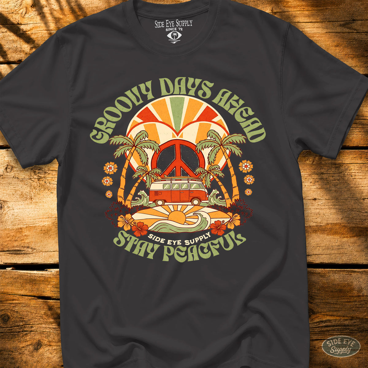 Groovy Days Ahead Tee Black / S - by Side Eye Supply - Surf Beach Life Apparel