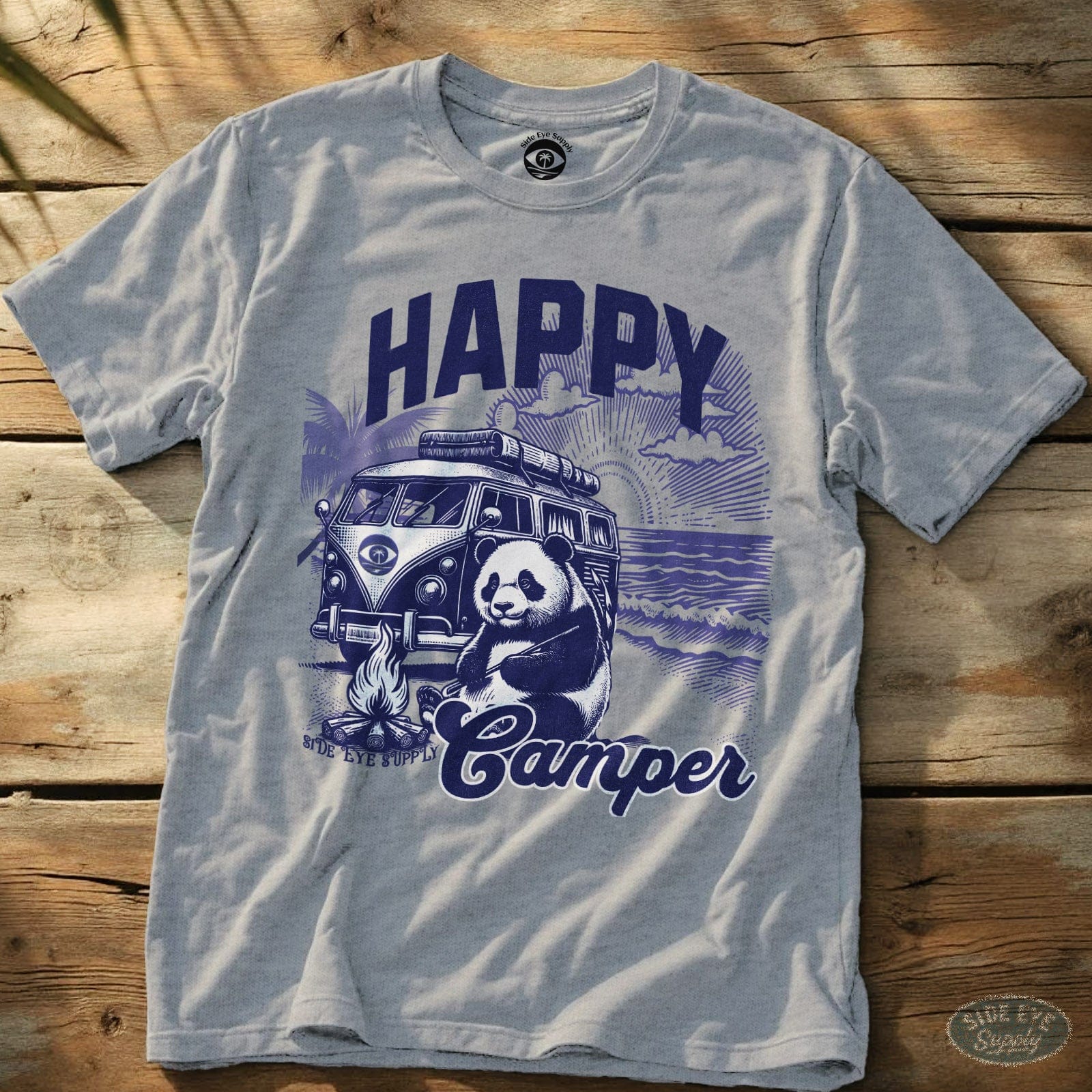 Happy Camper Tee Sport Grey / S - by Side Eye Supply - Surf Beach Life Apparel