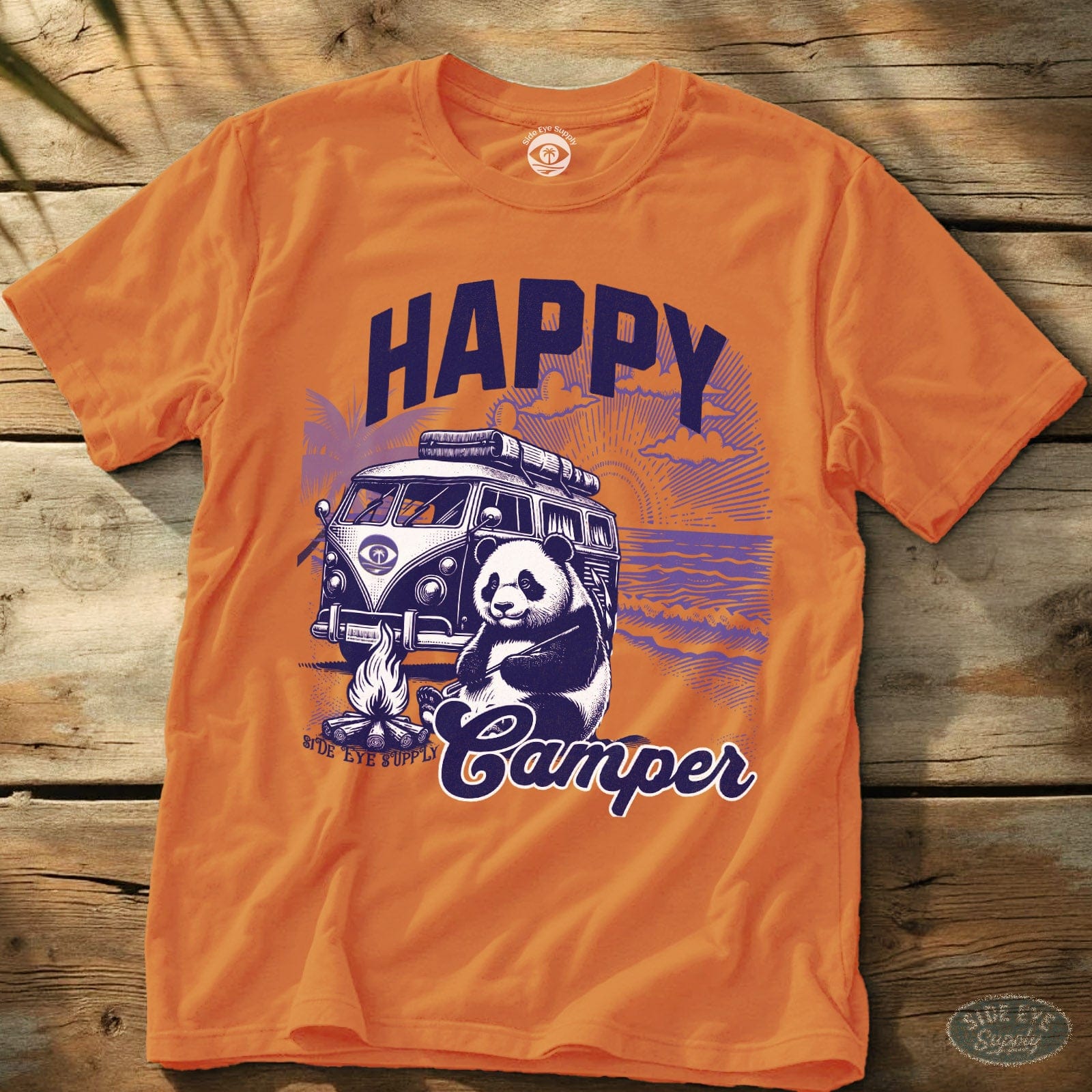 Happy Camper Tee Orange / S - by Side Eye Supply - Surf Beach Life Apparel