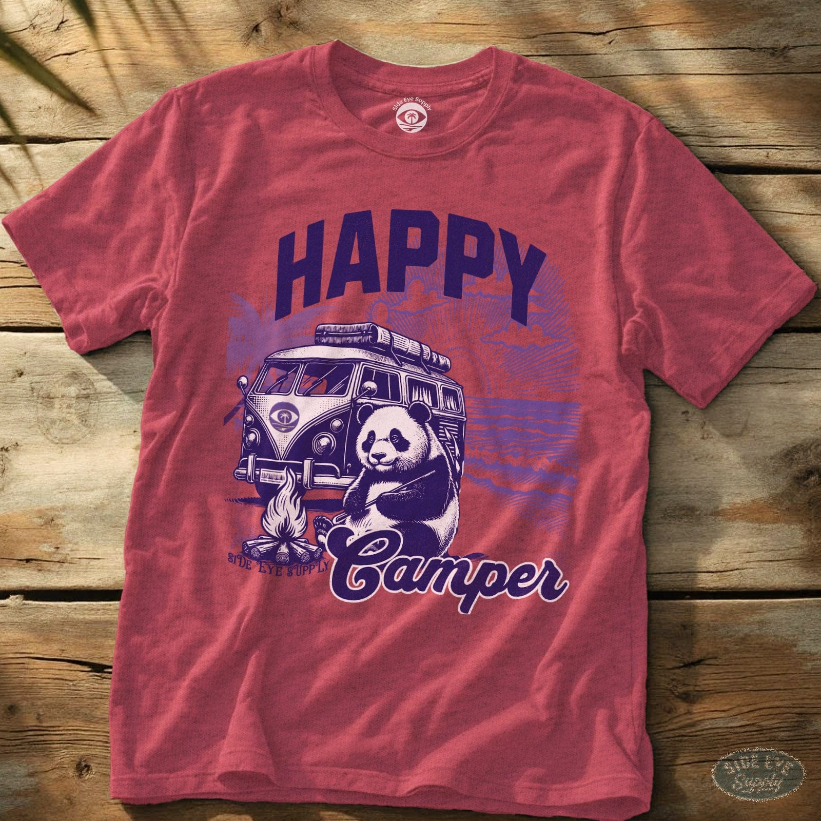 Happy Camper Tee Heather Red / S - by Side Eye Supply - Surf Beach Life Apparel