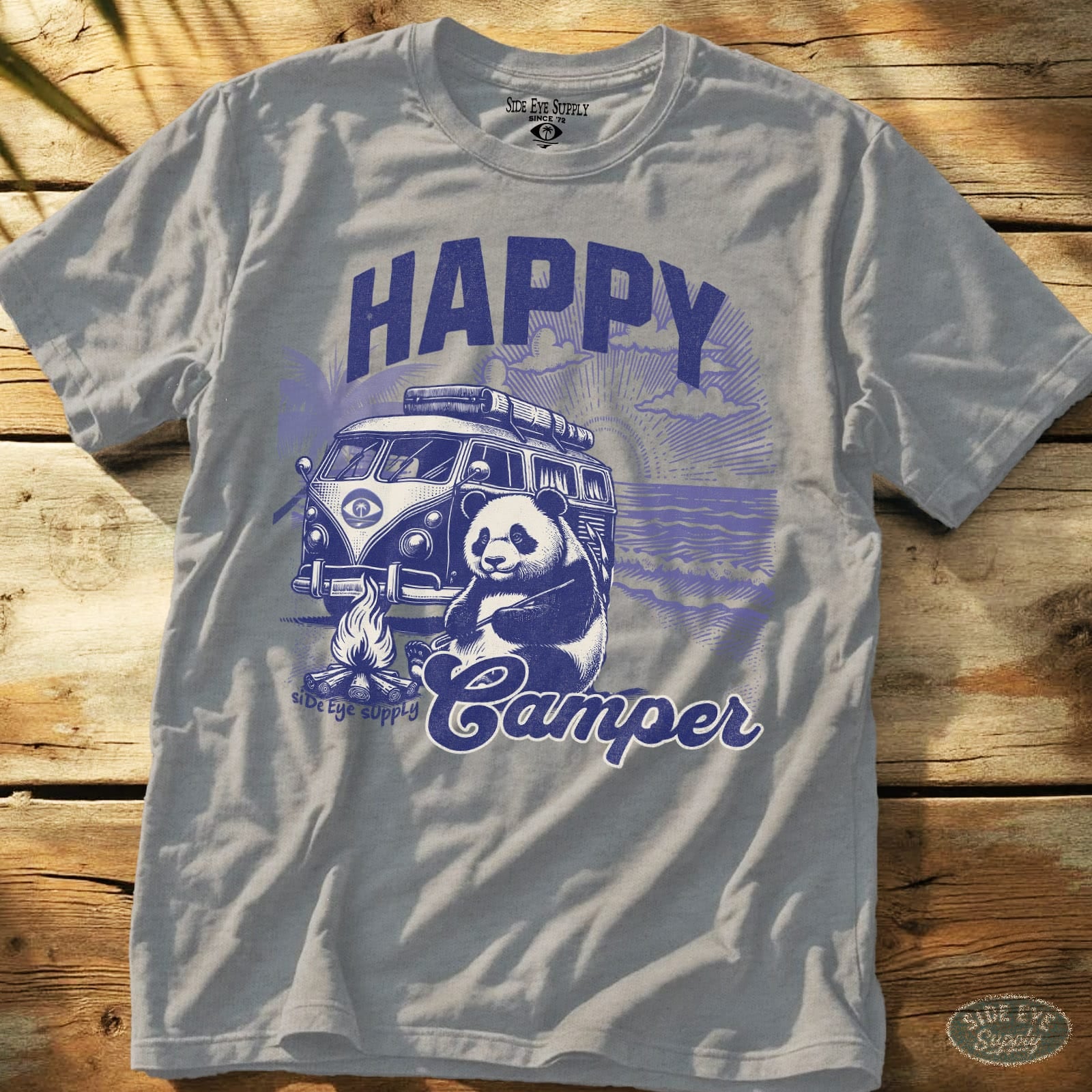 Happy Camper Tee Sport Grey / S - by Side Eye Supply - Surf Beach Life Apparel