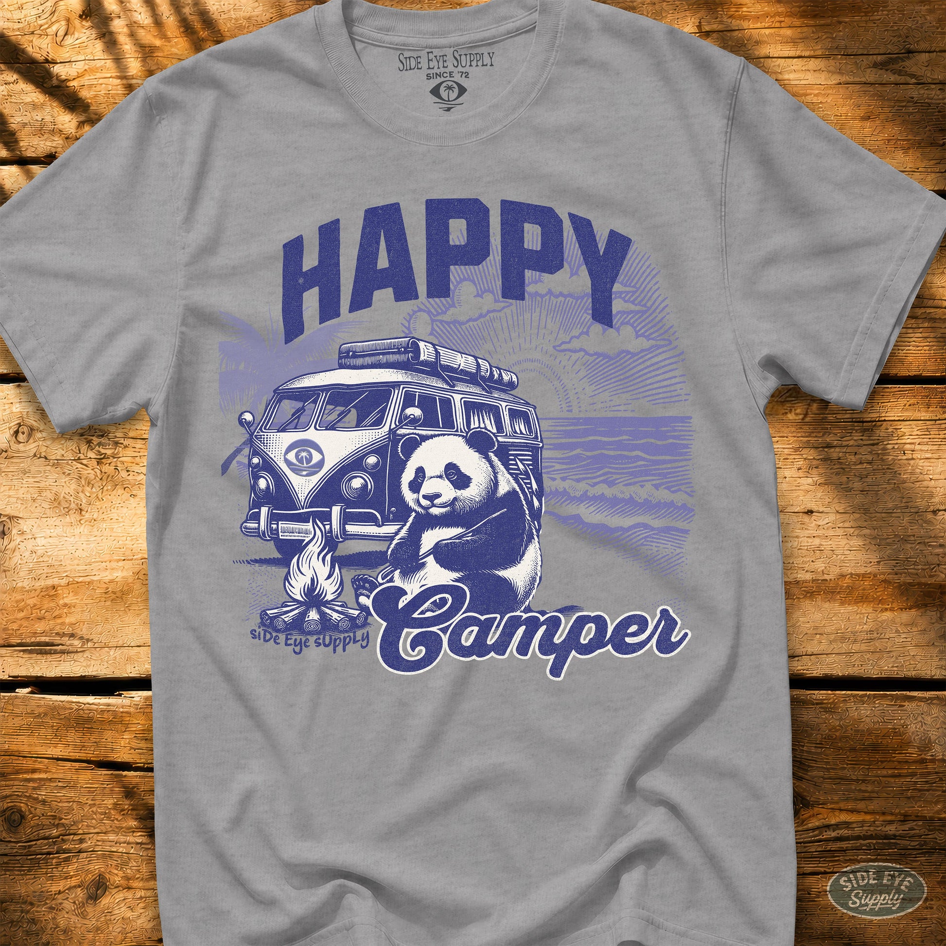Happy Camper Tee Sport Grey / S - by Side Eye Supply - Surf Beach Life Apparel