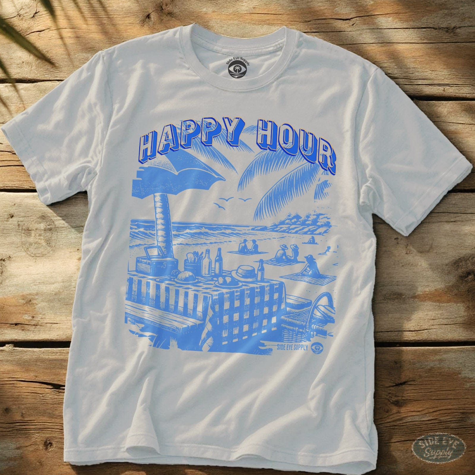 Happy Hour Tee White / S - by Side Eye Supply - Surf Beach Life Apparel