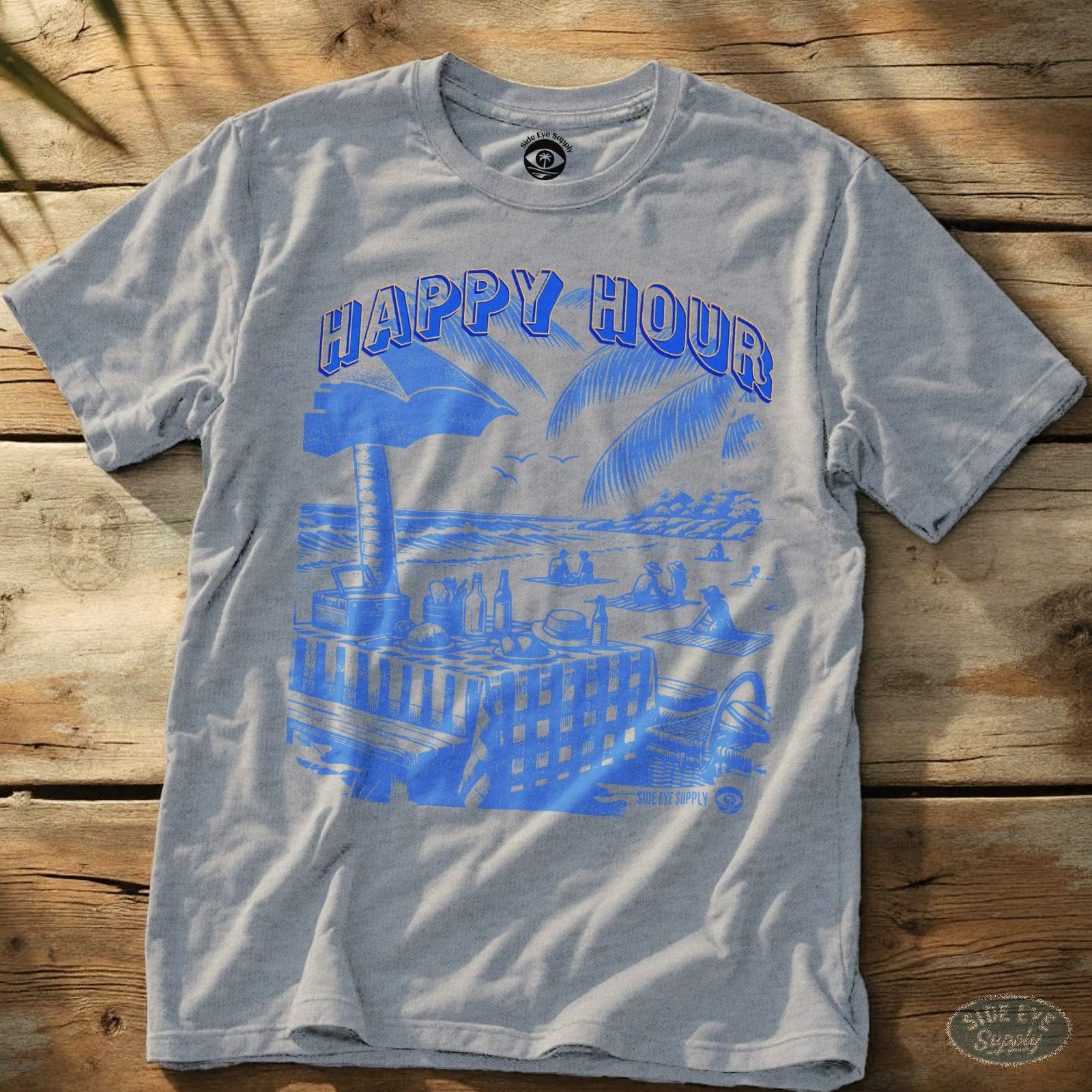 Happy Hour Tee Sport Grey / S - by Side Eye Supply - Surf Beach Life Apparel