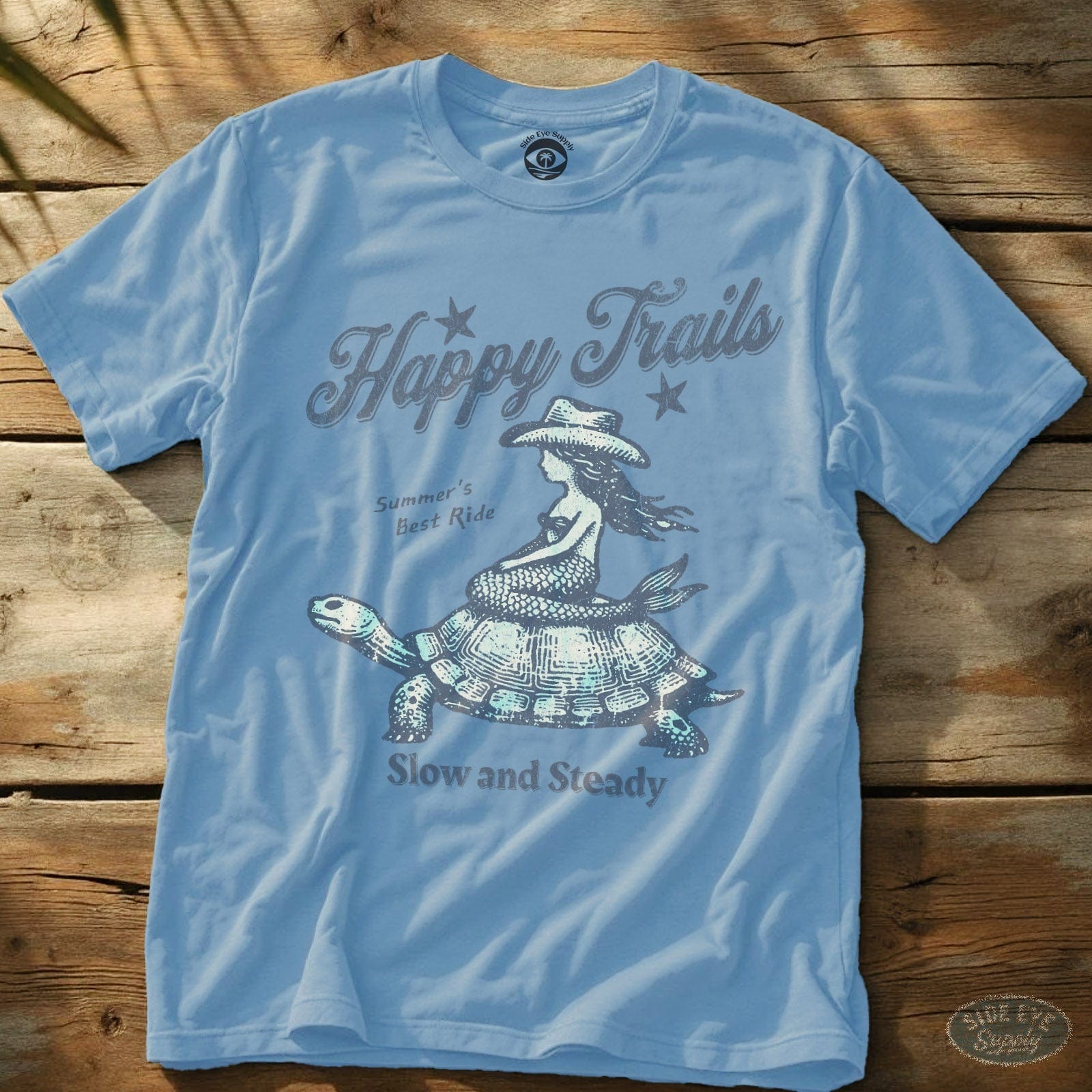 Happy Trails T-Shirt Light Blue / S - by Side Eye Supply - Surf Beach Life Apparel
