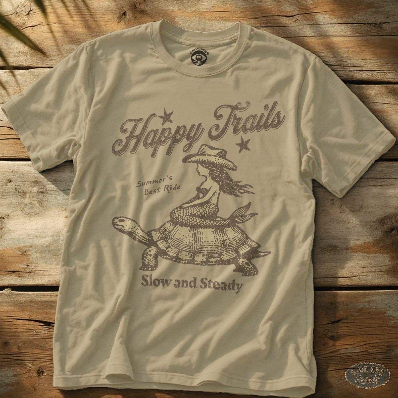 Happy Trails Tee Sand / S - by Side Eye Supply - Surf Beach Life Apparel