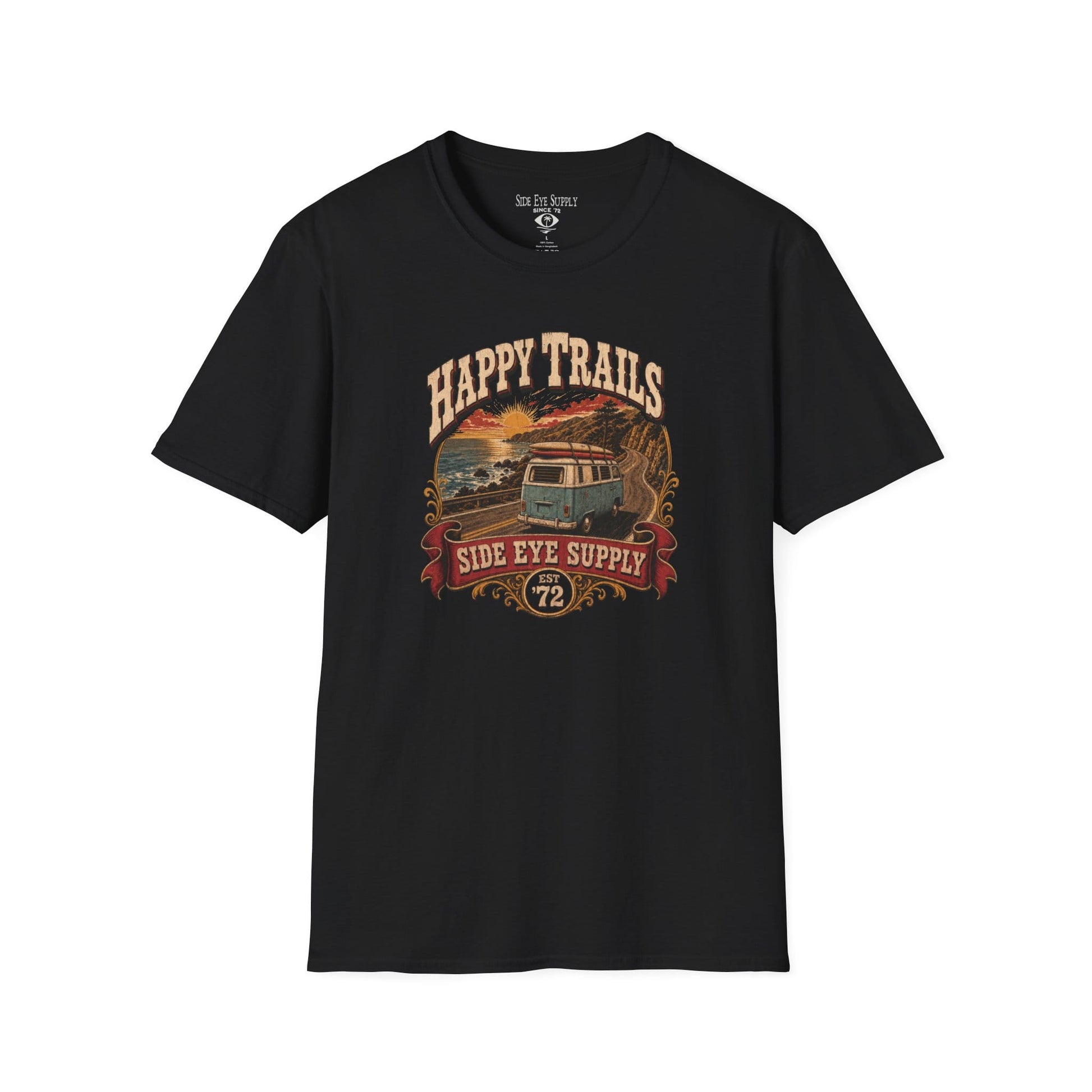 Happy Trails Tee Black / S - by Side Eye Supply - Surf Beach Life Apparel