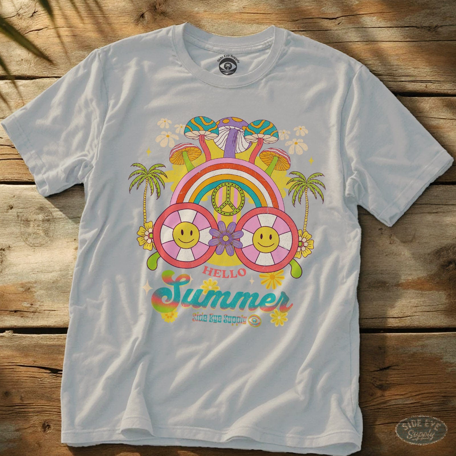 Hello Summer T-Shirt White / S - by Side Eye Supply - Surf Beach Life Apparel