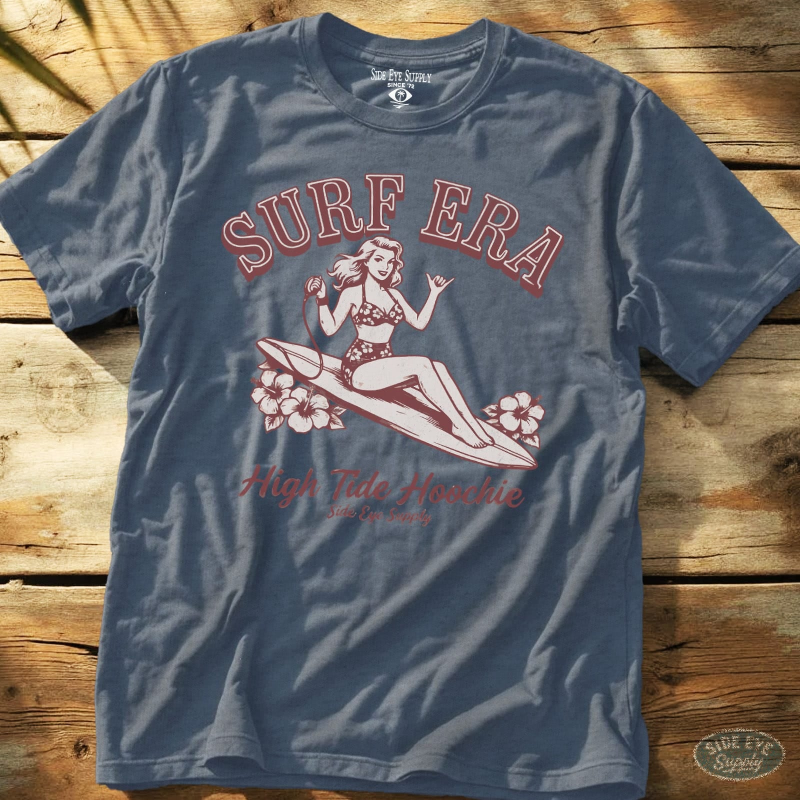 High Tide Hoochie Tee Heather Indigo / S - by Side Eye Supply - Surf Beach Life Apparel