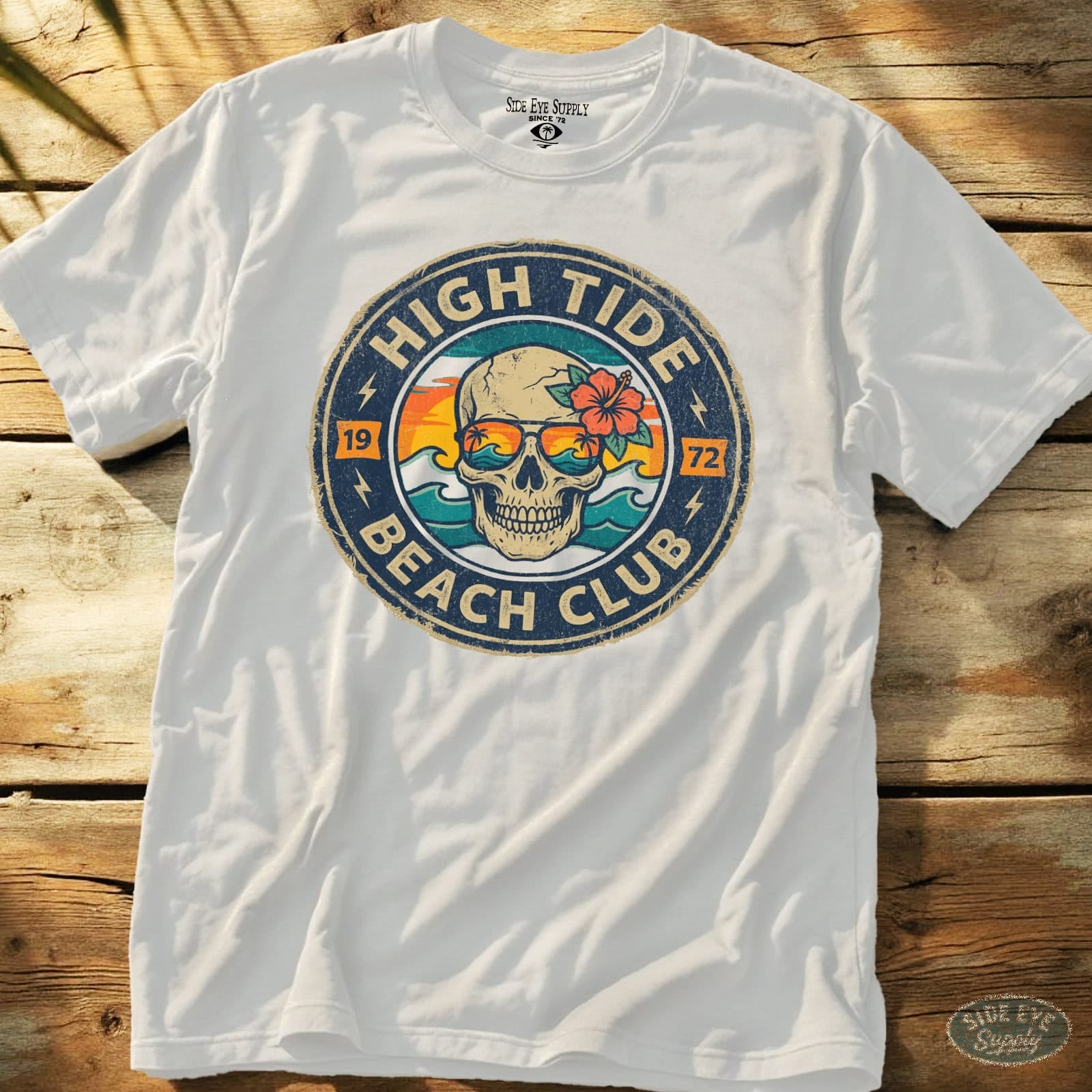 High Tides Beach Club Tee White / S - by Side Eye Supply - Surf Beach Life Apparel