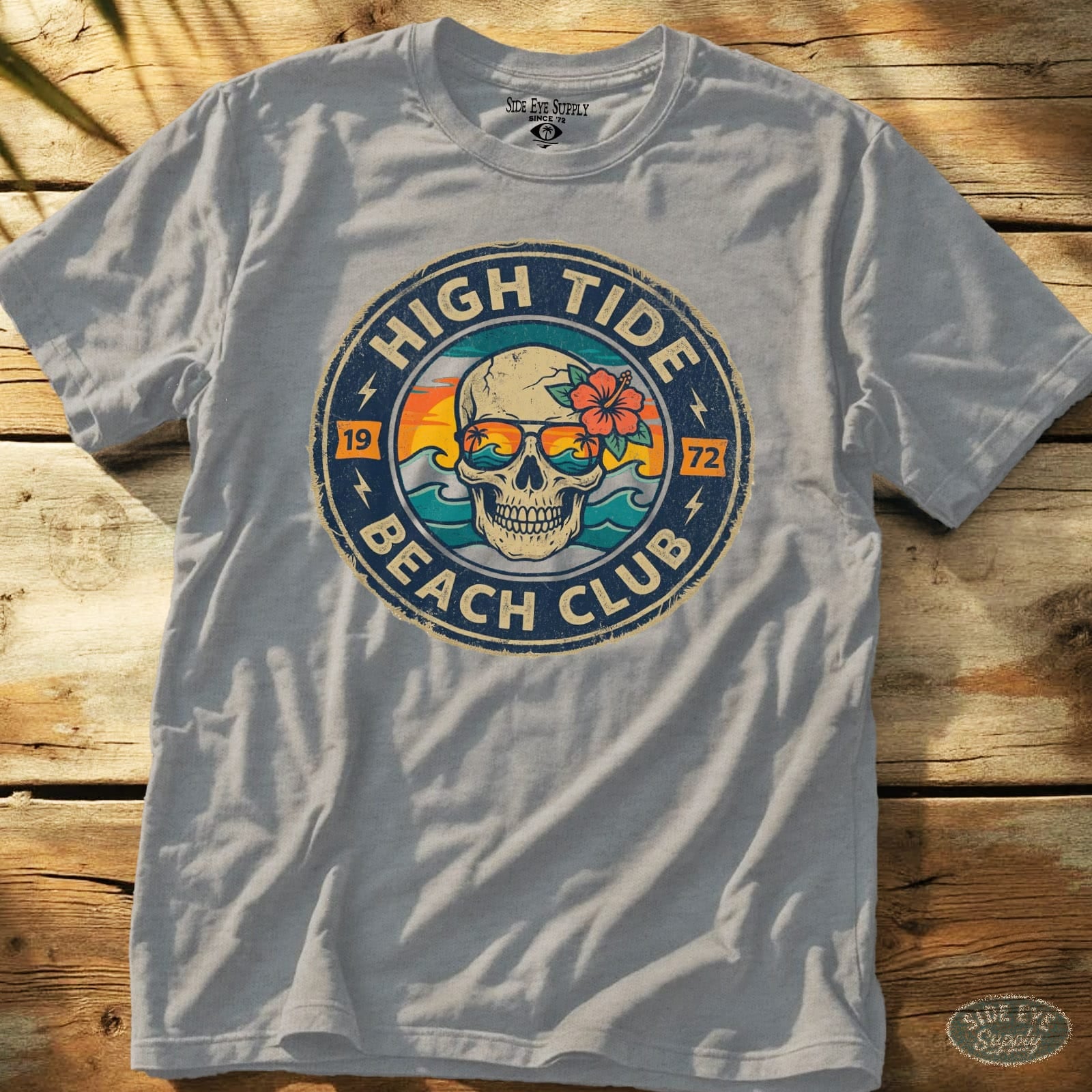 High Tides Beach Club Tee Sport Grey / S - by Side Eye Supply - Surf Beach Life Apparel