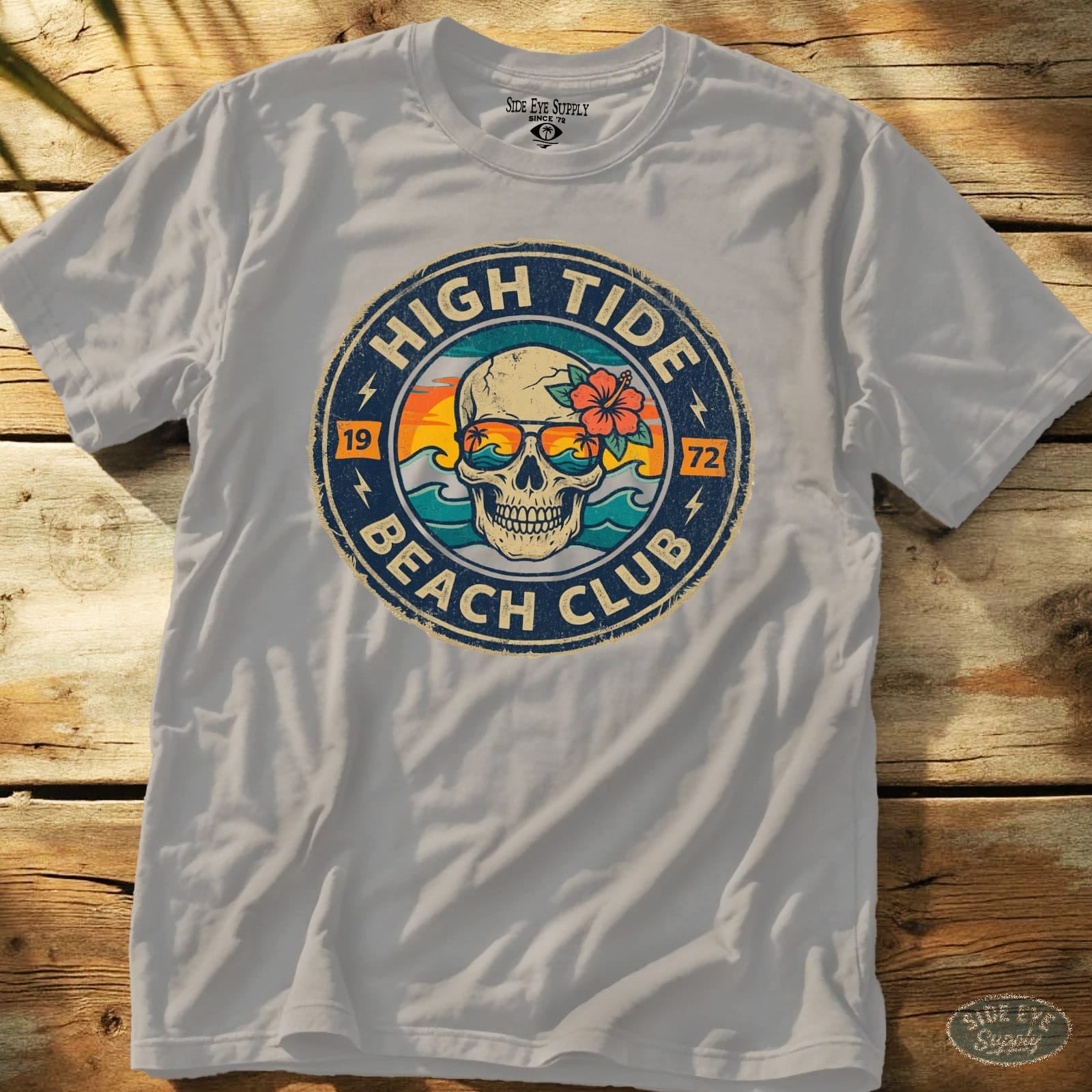 High Tides Beach Club Tee Ice Grey / S - by Side Eye Supply - Surf Beach Life Apparel