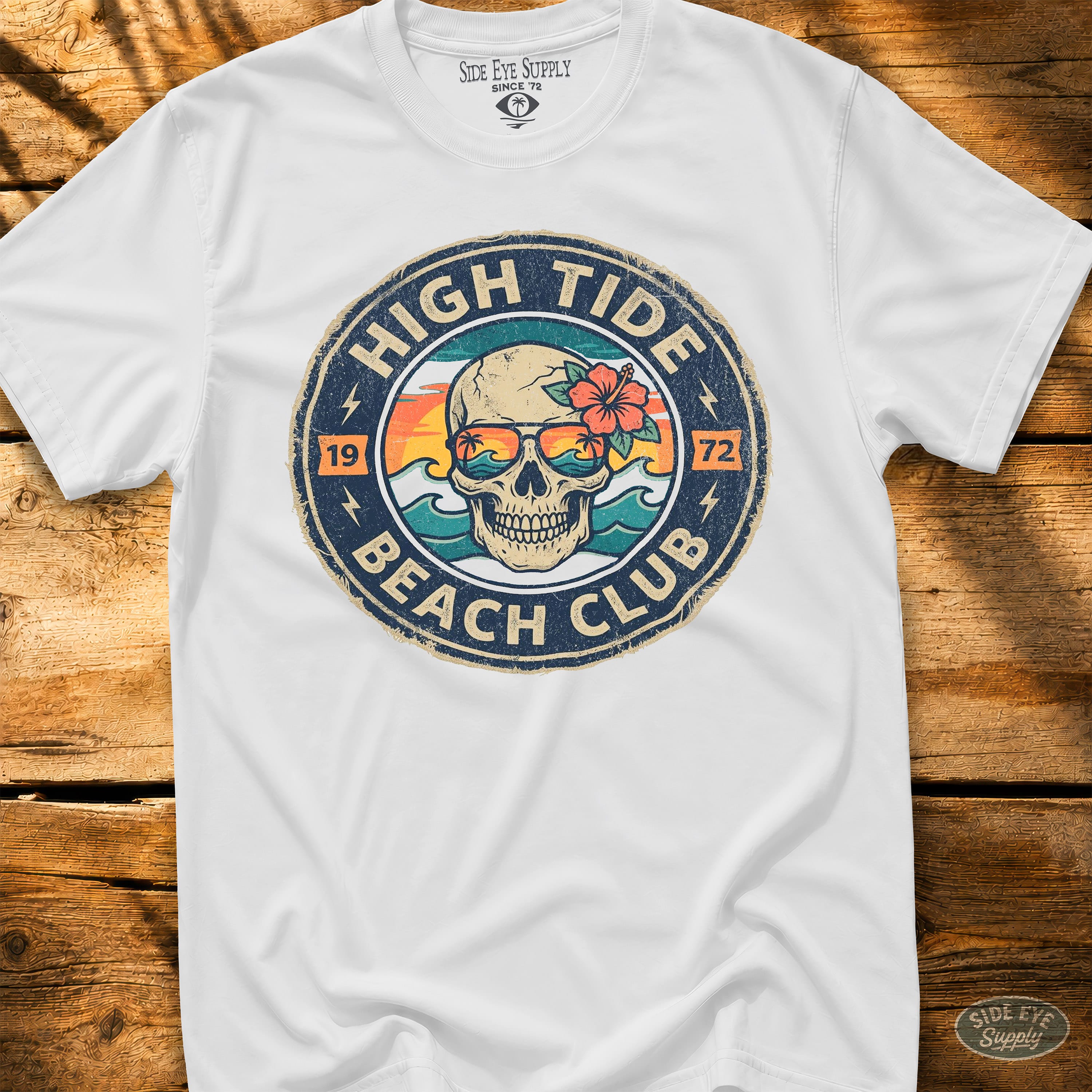 High Tides Beach Club Tee White / S - by Side Eye Supply - Surf Beach Life Apparel