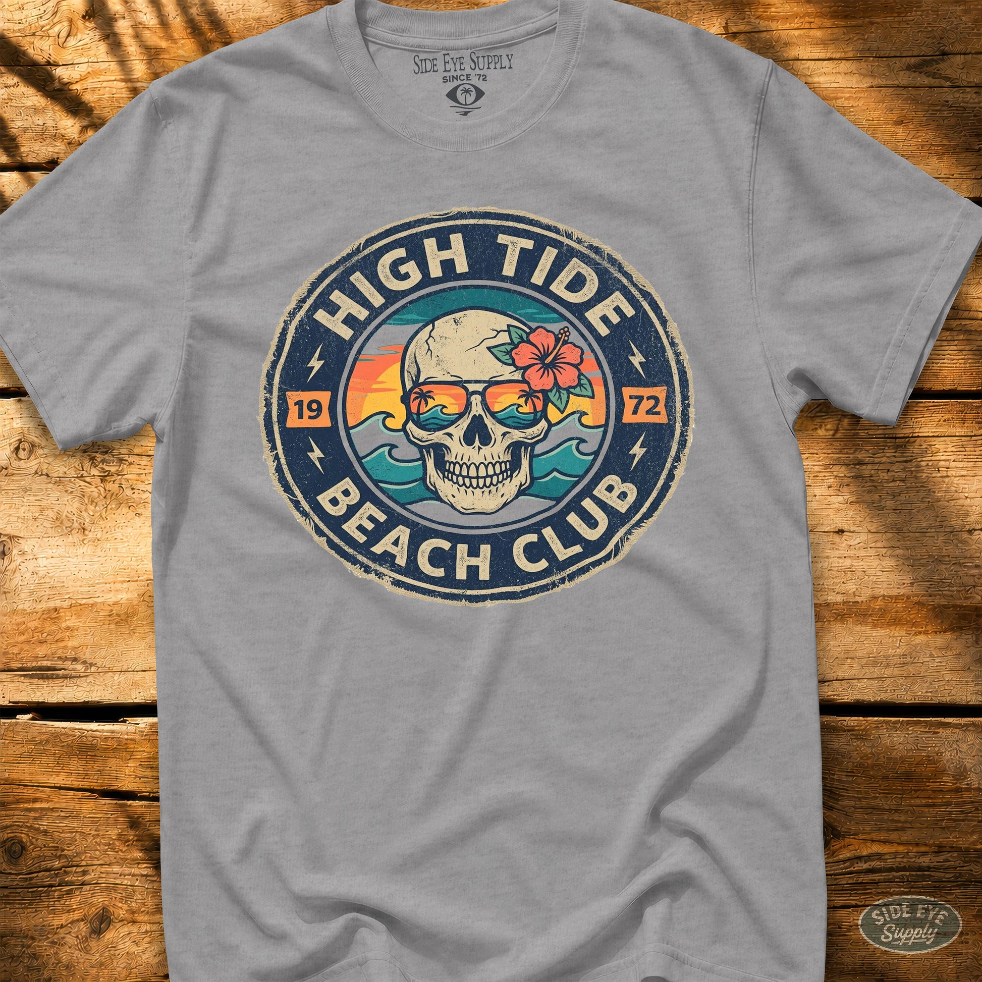 High Tides Beach Club Tee Sport Grey / S - by Side Eye Supply - Surf Beach Life Apparel