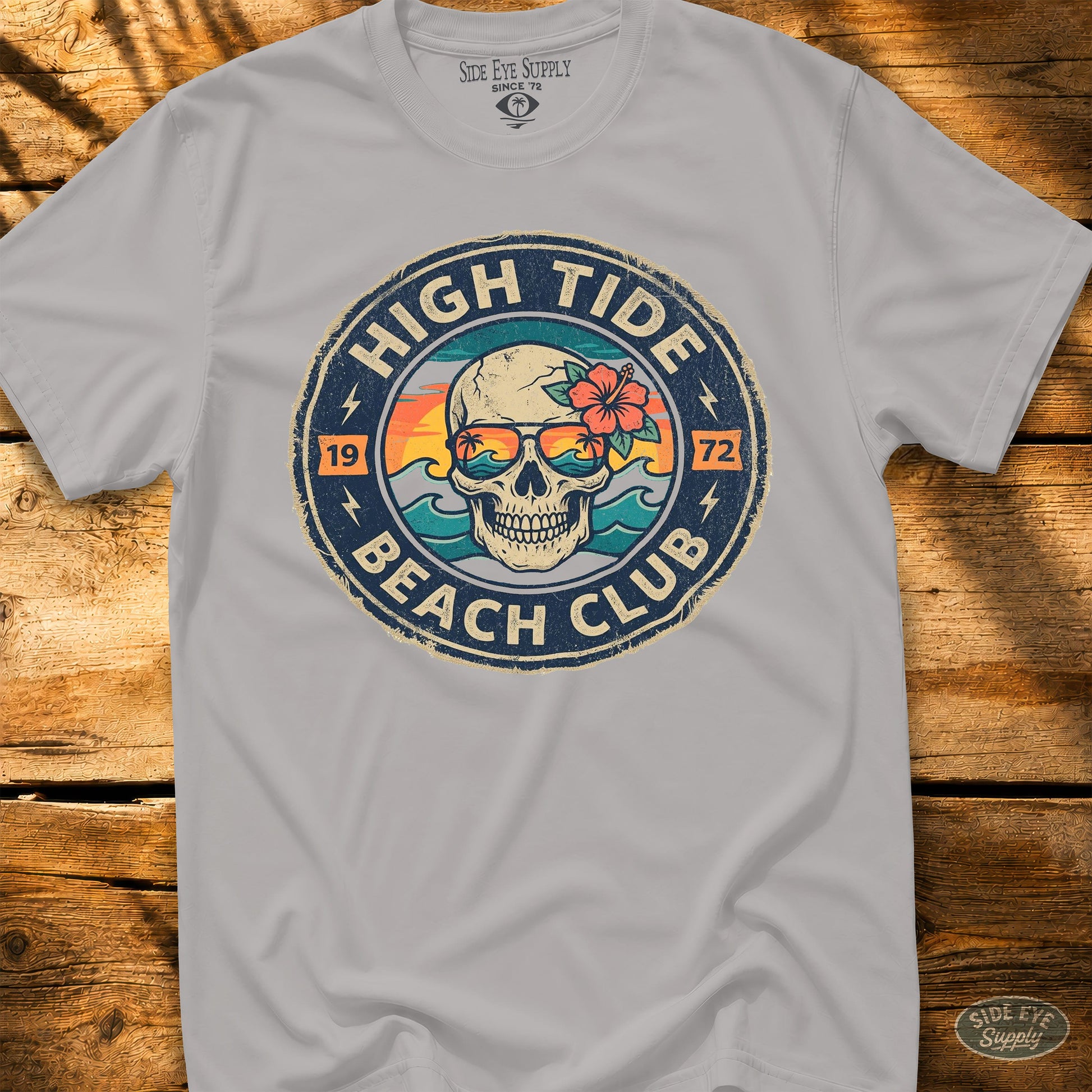 High Tides Beach Club Tee Ice Grey / S - by Side Eye Supply - Surf Beach Life Apparel