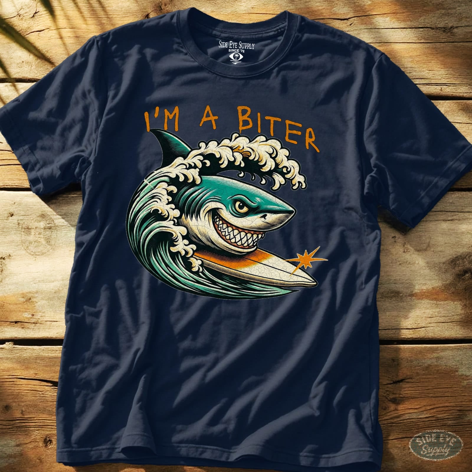 I'm A Biter Tee Navy / S - by Side Eye Supply - Surf Beach Life Apparel