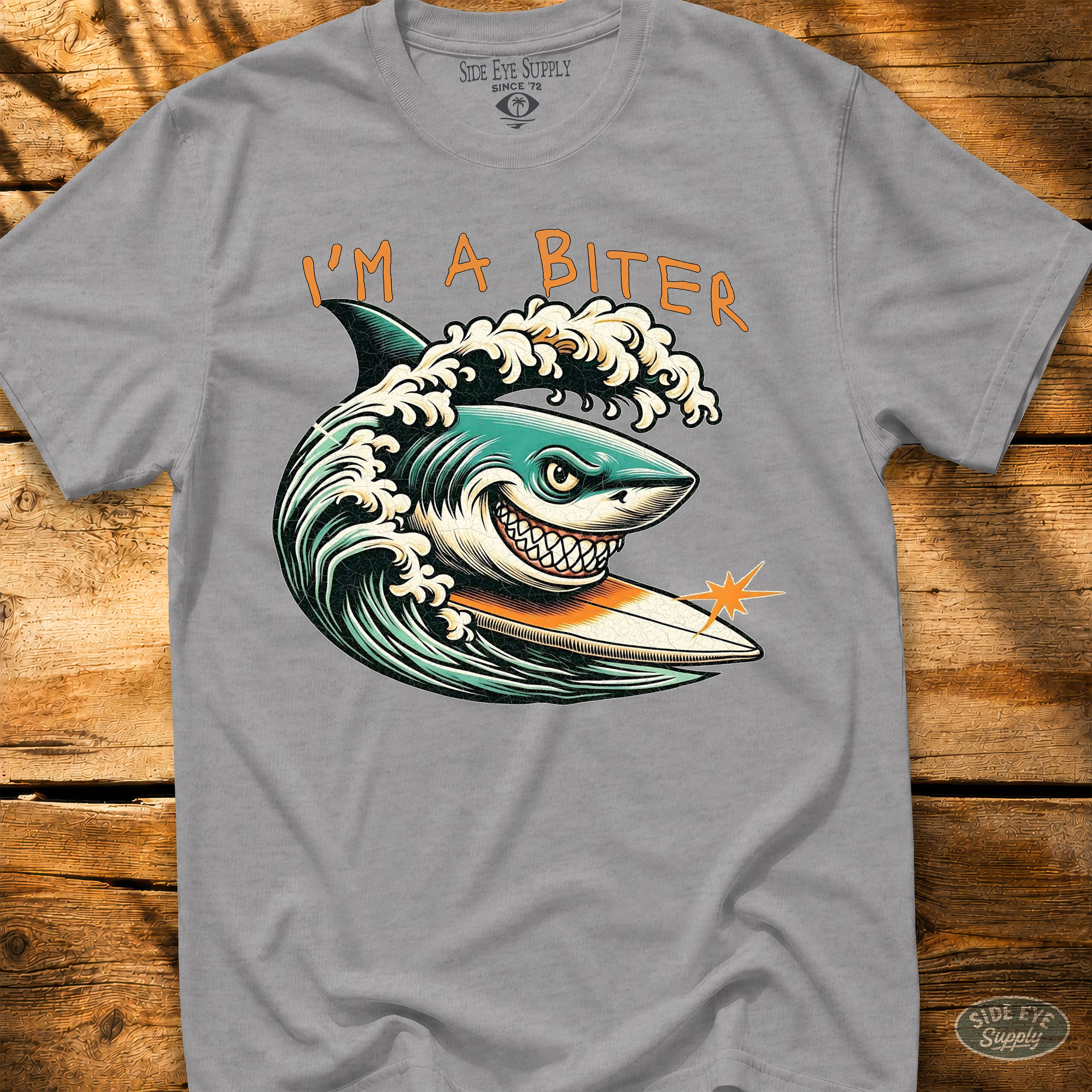 I'm A Biter Tee Sport Grey / S - by Side Eye Supply - Surf Beach Life Apparel